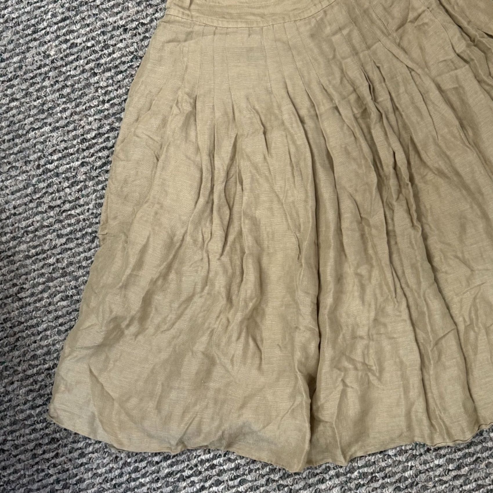 Banana Republic Banana Republic Skirt Womens 0 Gold A Line Pleated Silk Linen Boho Evening Wedding Party/Cocktail Casual Workwear Vintage No Size 25" / US 0 / IT 36 - 3 Thumbnail