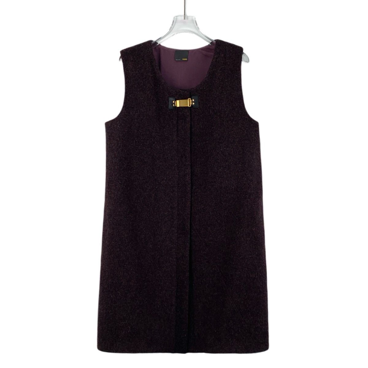 Fendi Fendi dark purple locker wool tweed dress Size M / US 6-8 / IT 42-44 - 1 Thumbnail