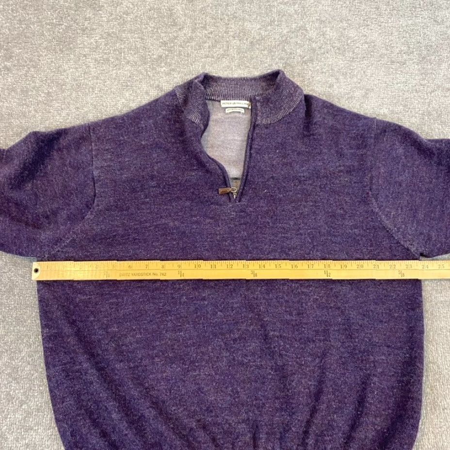 Peter Millar PETER MILLAR Sweater Mens Extra Large Purple 100% Merino Wool 1/4 Zip Pullover Size US XL / EU 56 / 4 - 4 Thumbnail