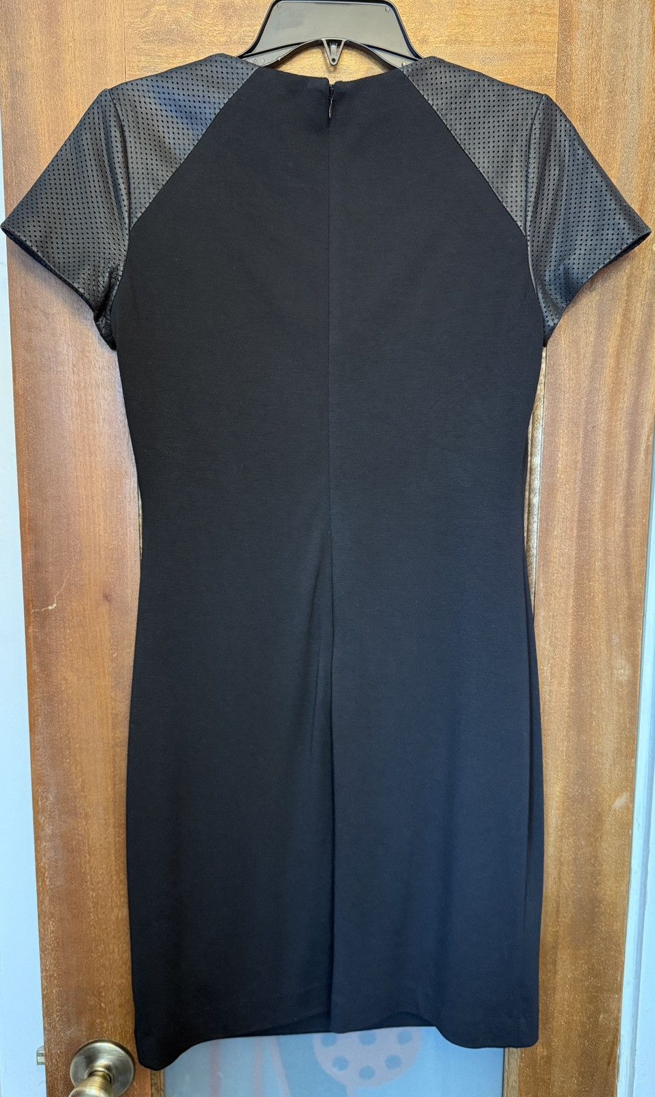 AQUA Aqua Sexy Black Sheath Dress Leather Cap Sleeve Medium Size M / US 6-8 / IT 42-44 - 5 Thumbnail