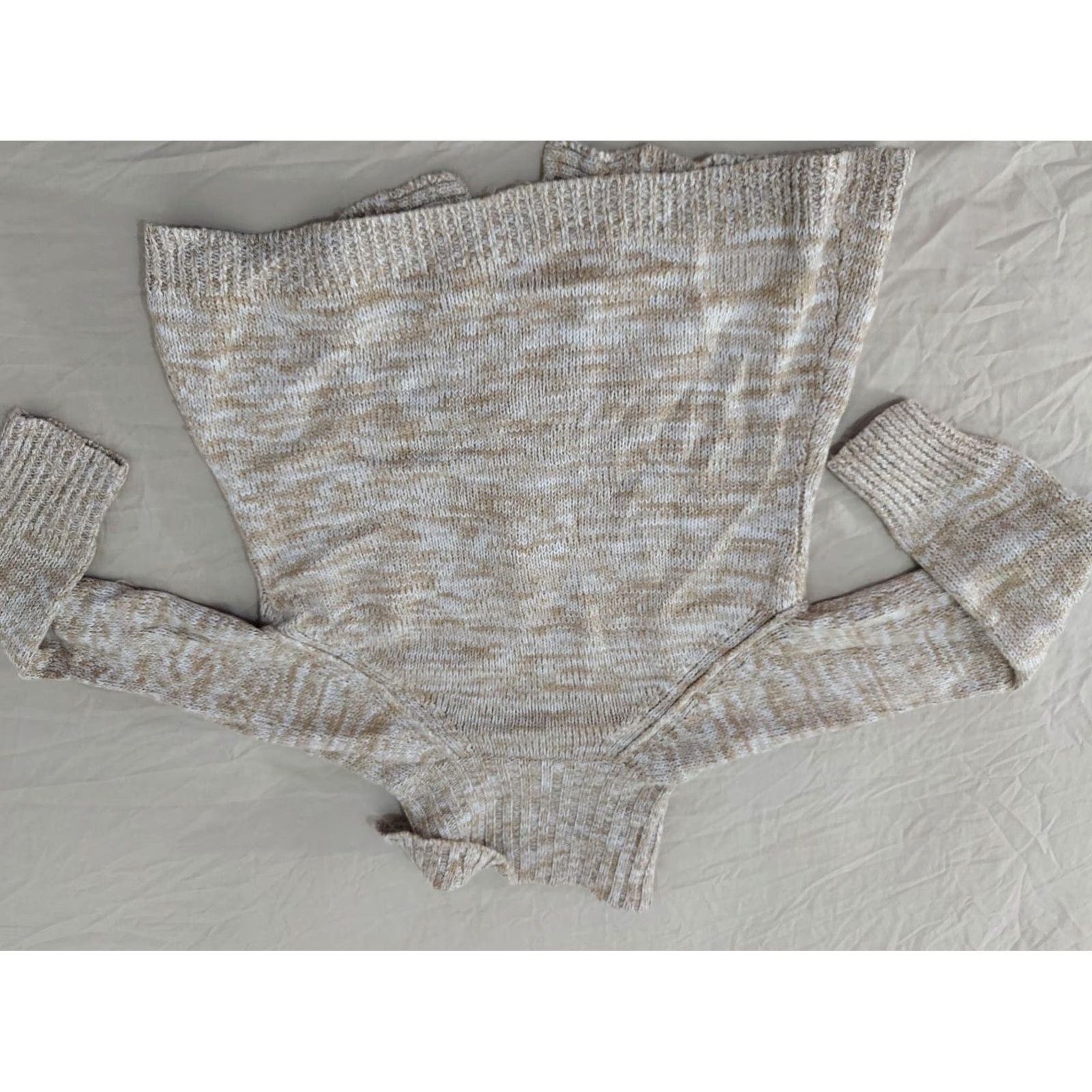Ann Taylor Womens Ann Taylor Cardigan Sweater Jacket L Beige Cotton Women/Adult Large Cardigan Size L / US 10 / IT 46 - 7 Thumbnail