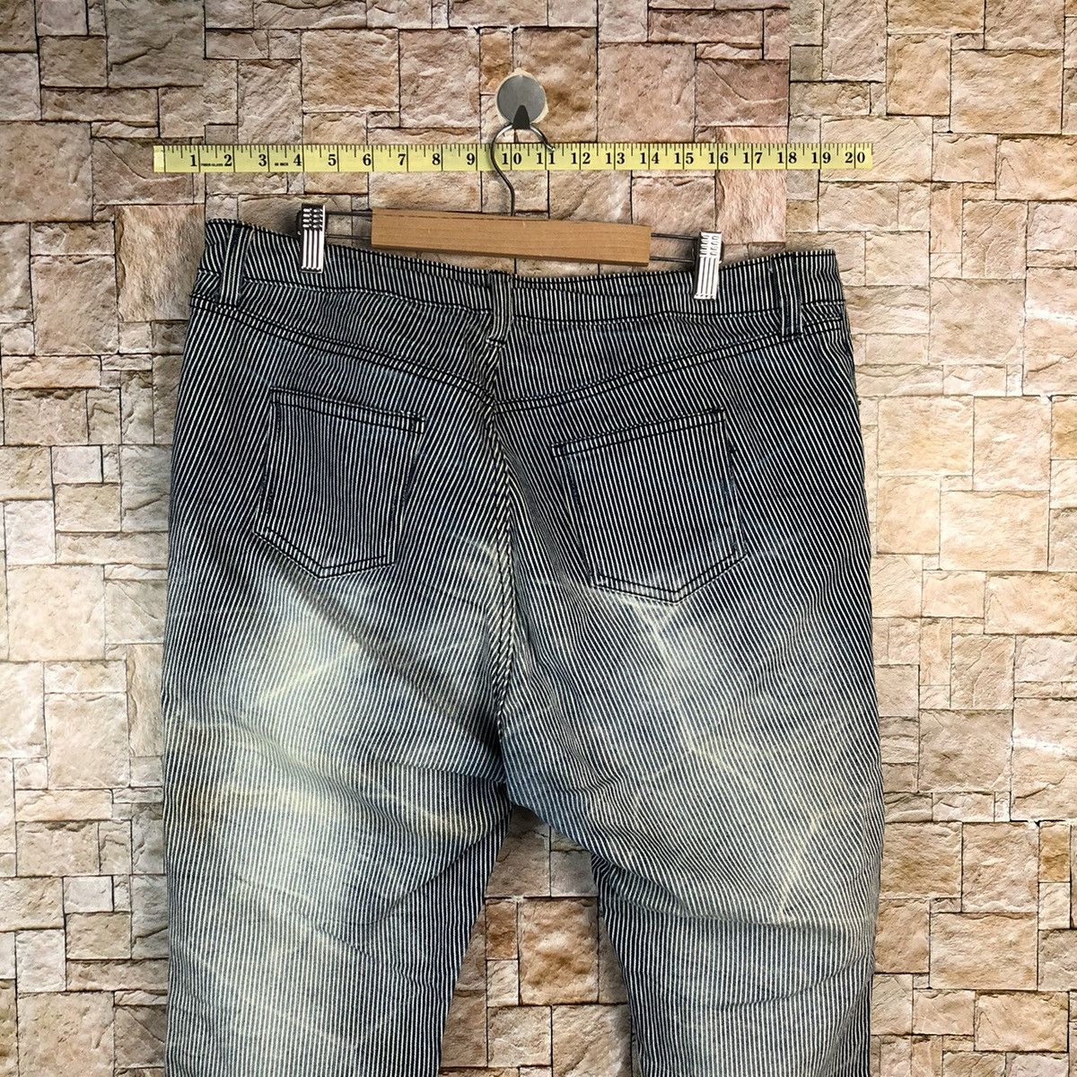 Japanese Brand × Vintage Japanese Brand Blue Stripe Casual Pants #A974 Size US 34 / EU 50 - 12 Thumbnail