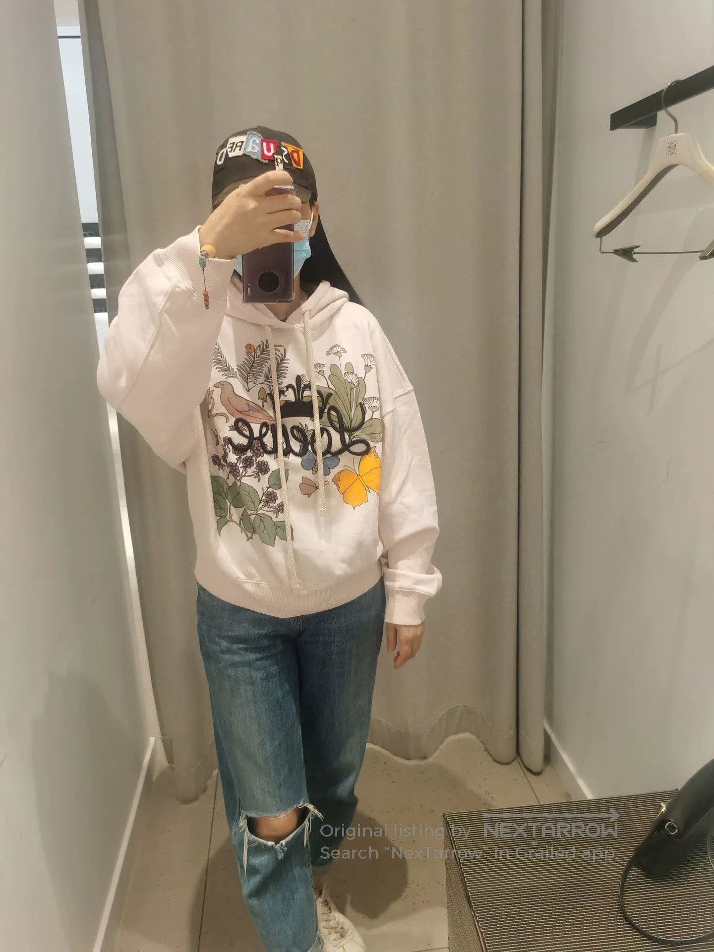 Loewe Loewe Women's Pink Floral Embroidered Hoodie. Size US L / EU 52-54 / 3 - 7 Thumbnail