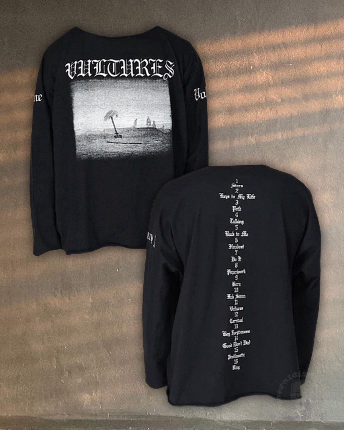 Gosha Rubchinskiy Yeezy gosha VULTURES black long sleeve volume 1 | Grailed