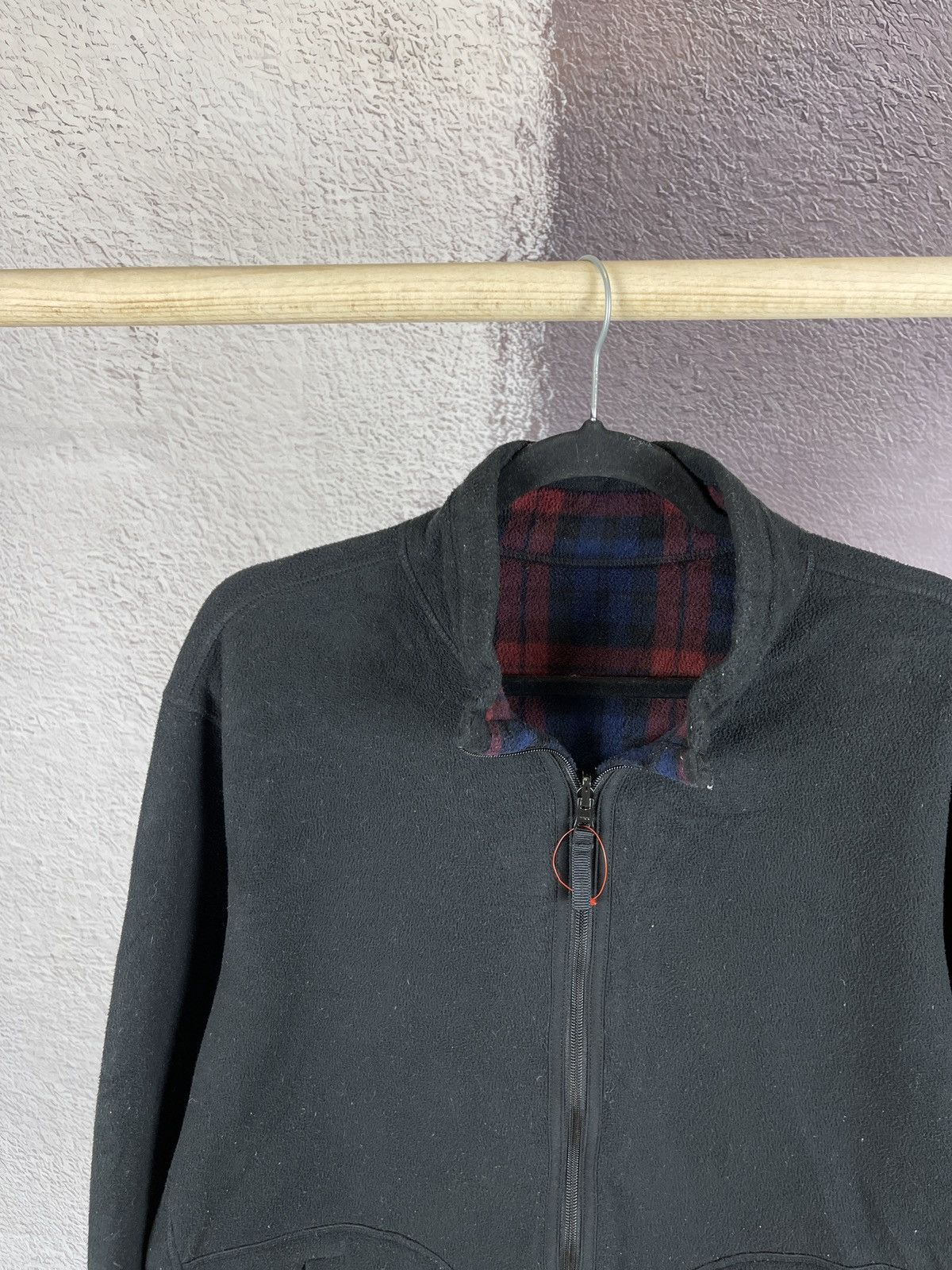 Japanese Brand UNIQLO reversible checkered/black fleece full zip sweater Size US XL / EU 56 / 4 - 8 Thumbnail