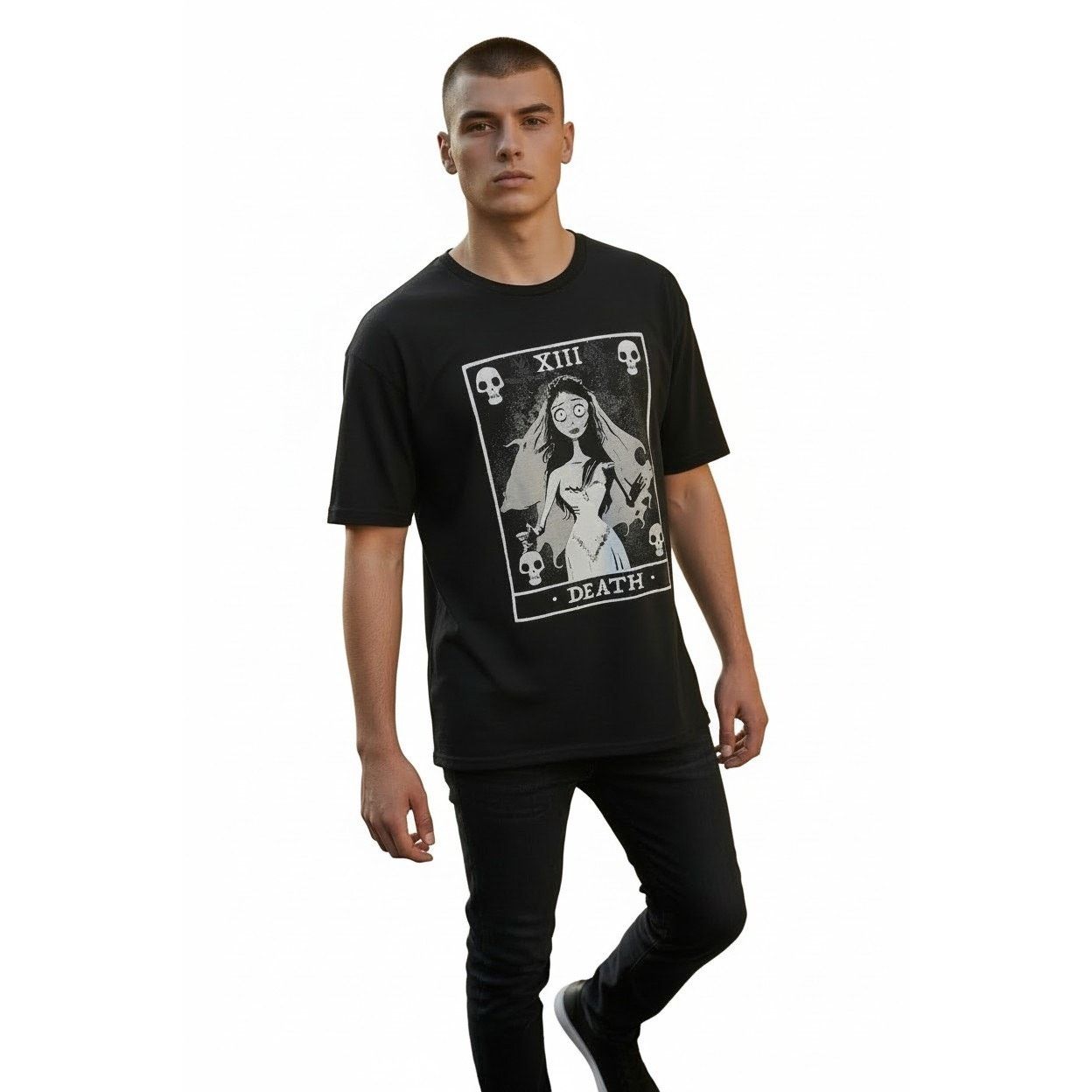 The Unbranded Brand Tim Burton Corpse Bride Tarot XIII Death Tee Size L Black Size US L / EU 52-54 / 3 - 1 Thumbnail