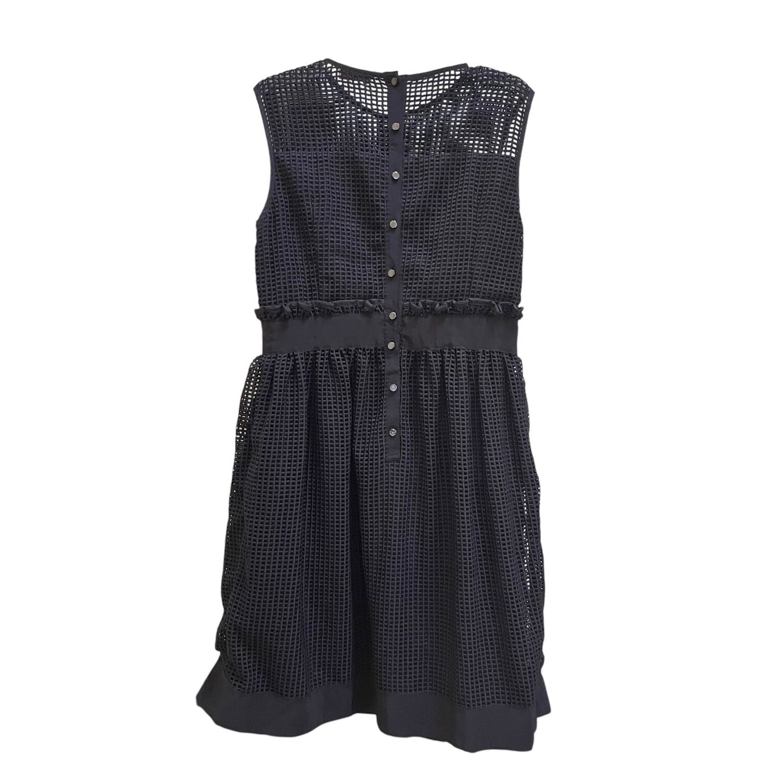 Orla Kiely Orla Kiely Black Grid Mesh Sleeveless Knee Length Dress Size M / US 6-8 / IT 42-44 - 8 Thumbnail