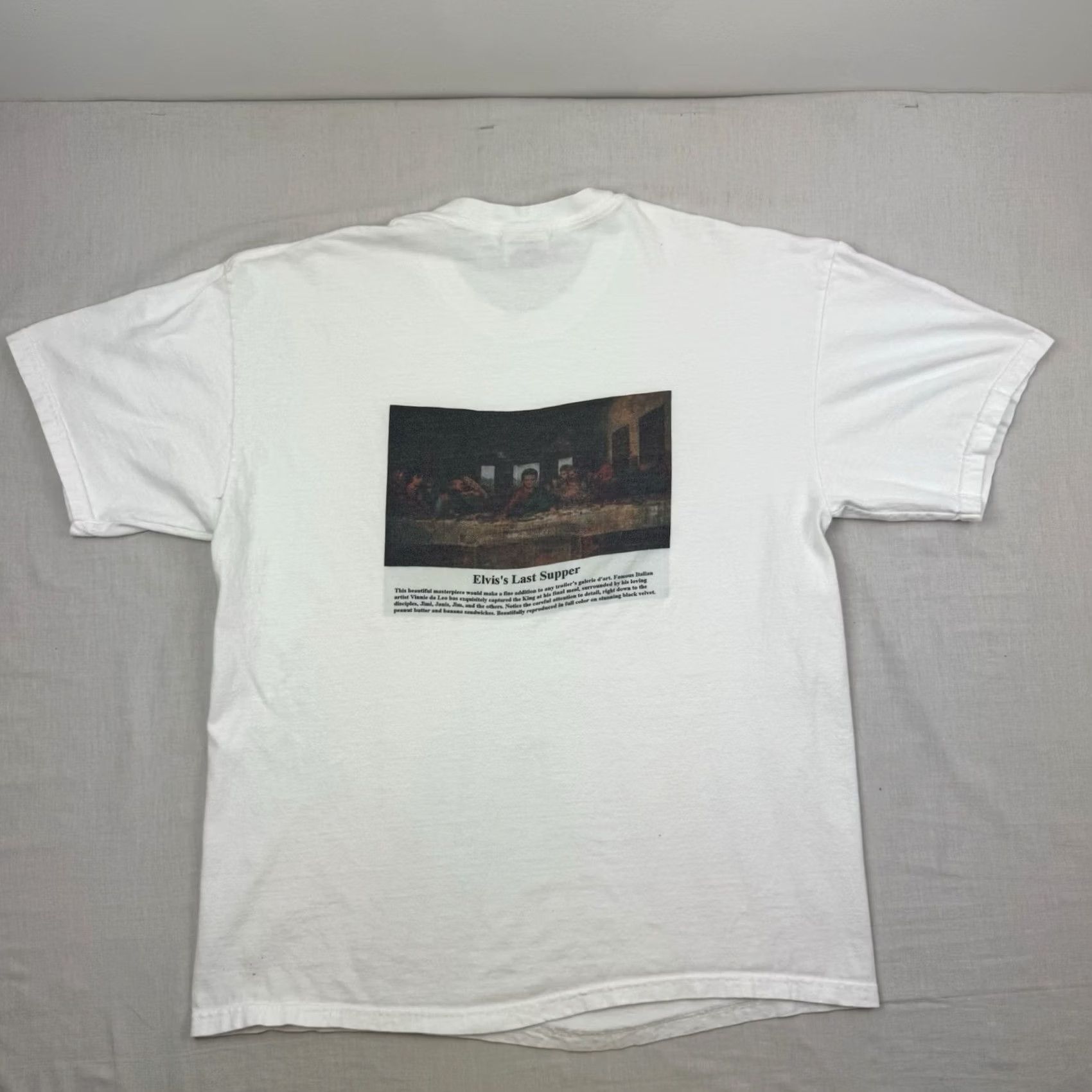 Hanes VINTAGE Elvis Art Last Supper T Shirt Adult Large Humor Parody 90s Y2K Funny Mens Size US L / EU 52-54 / 3 - 5 Thumbnail