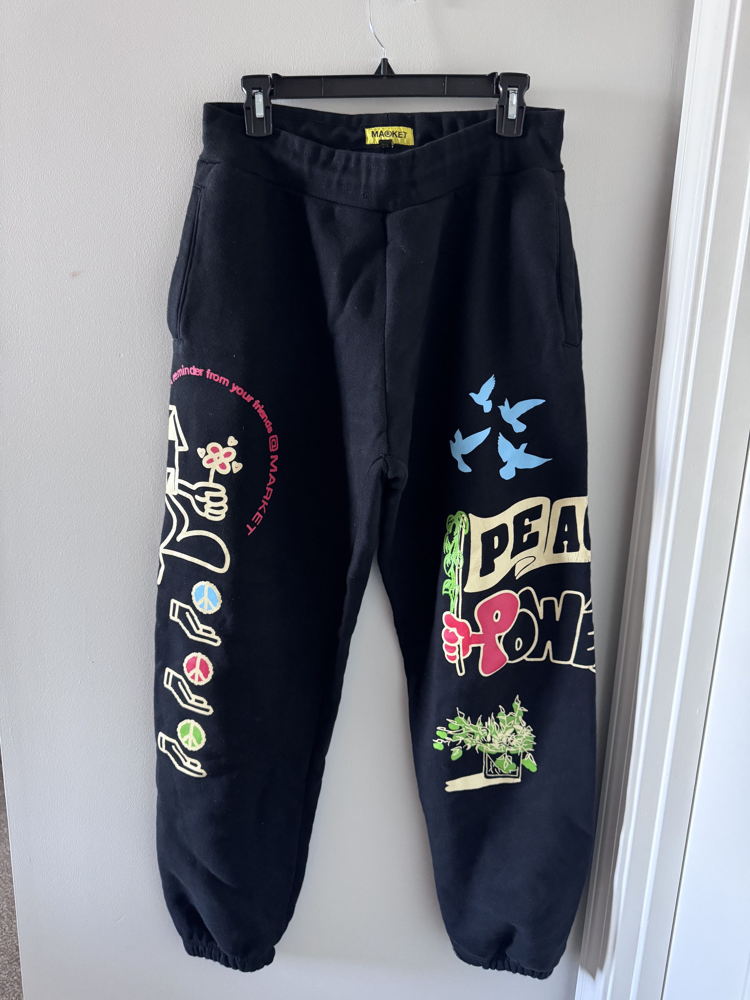Market Market - Peace, Power Sweatpants Size US 32 / EU 48 - 1 Thumbnail