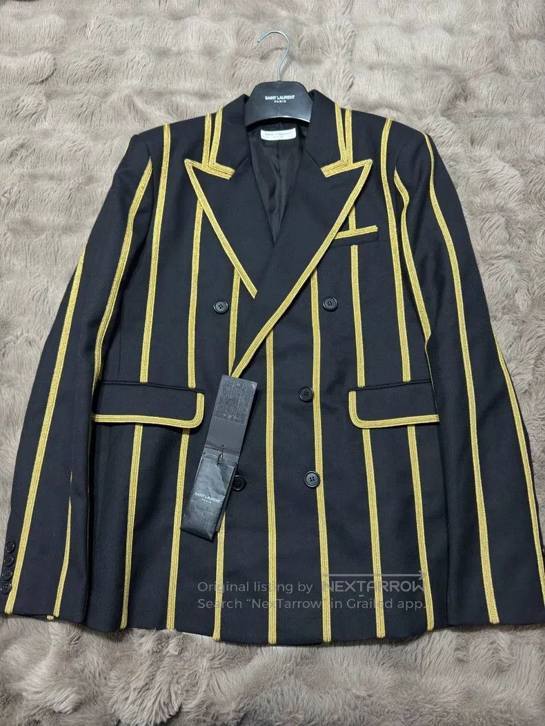 Saint Laurent Paris Saint Laurent Paris Black and Gold Embroidered Jacket Size US M / EU 48-50 / 2 - 1 Thumbnail