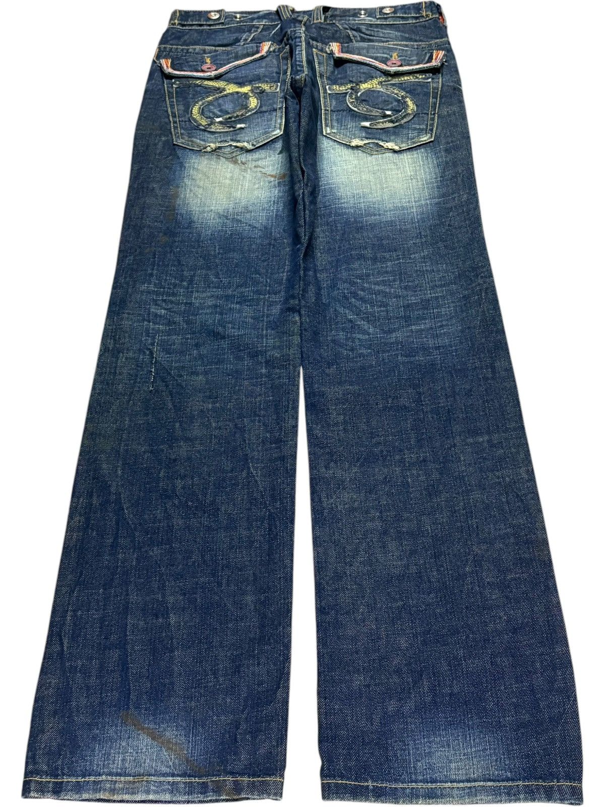 Japanese Brand Vintage Japanese Brand Mud Wash Side Adjuster Loose Jeans Size US 29 - 2 Thumbnail