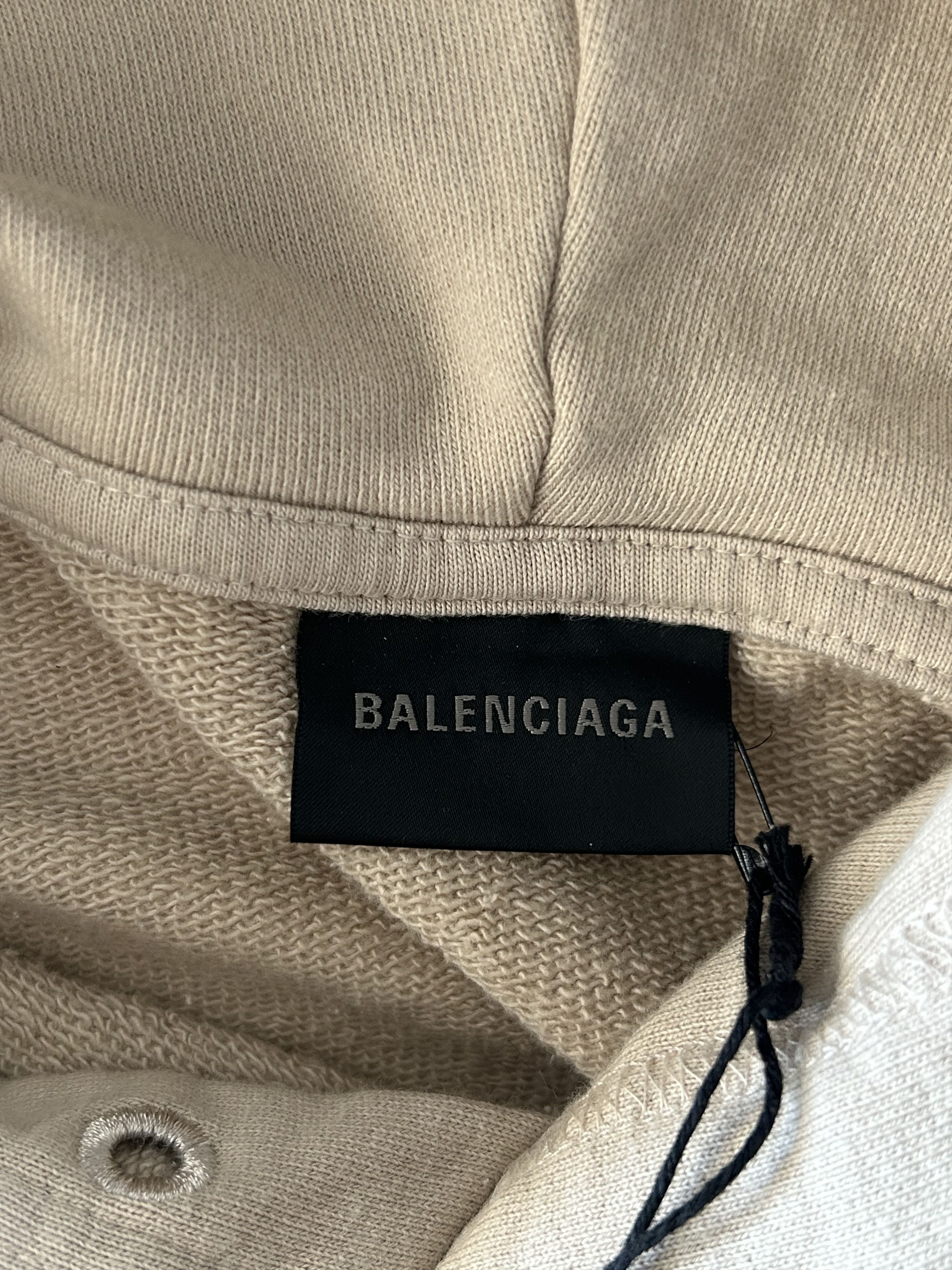 Balenciaga Balenciaga Beige & Black Embroidered BB Icon Logos Hoodie Size US XS / EU 42 / 0 - 3 Thumbnail