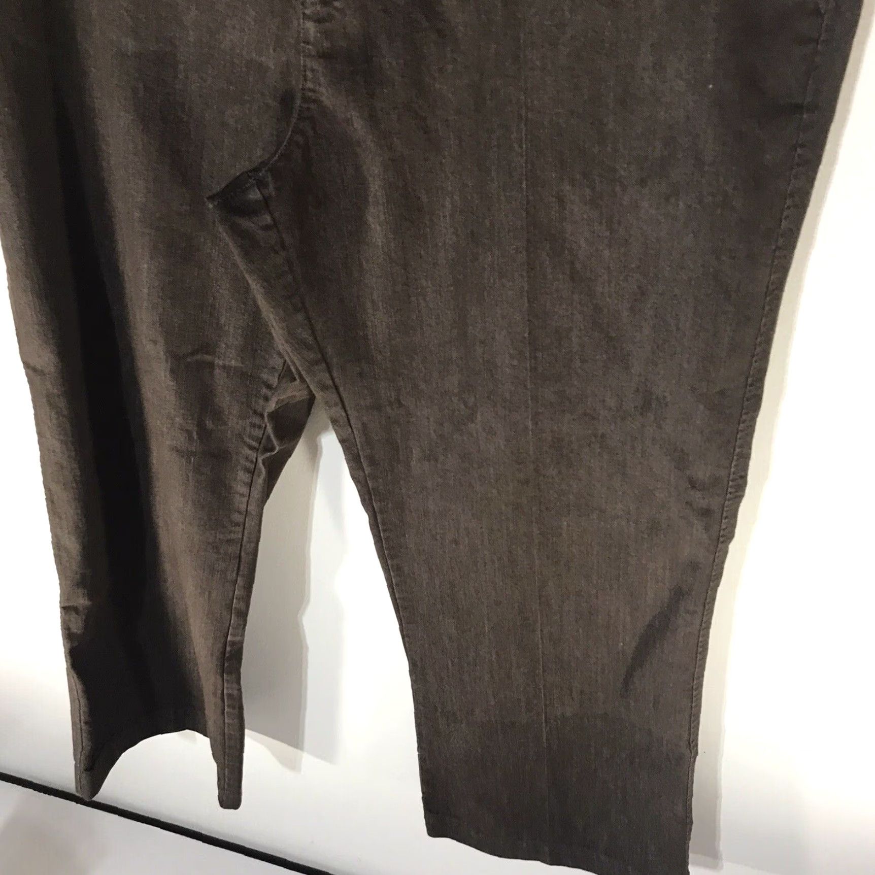 Vintage Cato Womens Wide Leg Dress Pants Brown Size 14P Petites Office Business Casual Comfortable Size 36" / US 14 / IT 50 - 3 Thumbnail