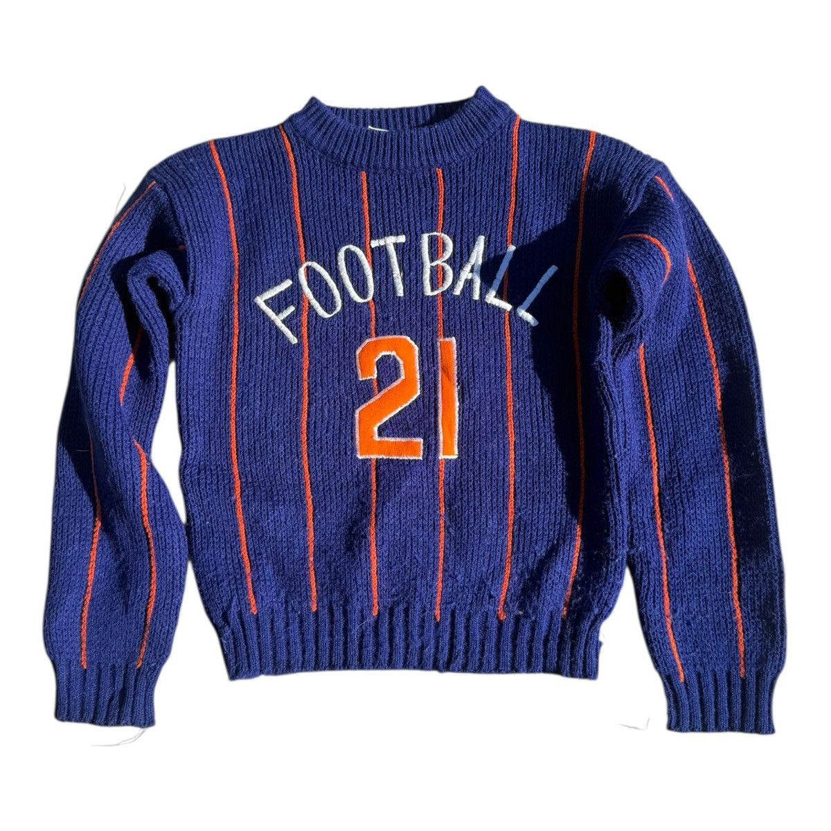 Vintage Vintage Kid 70s 80s Football 21 Knit Sweater Dawnelle Taiwan Size US XXS / EU 40 - 1 Thumbnail