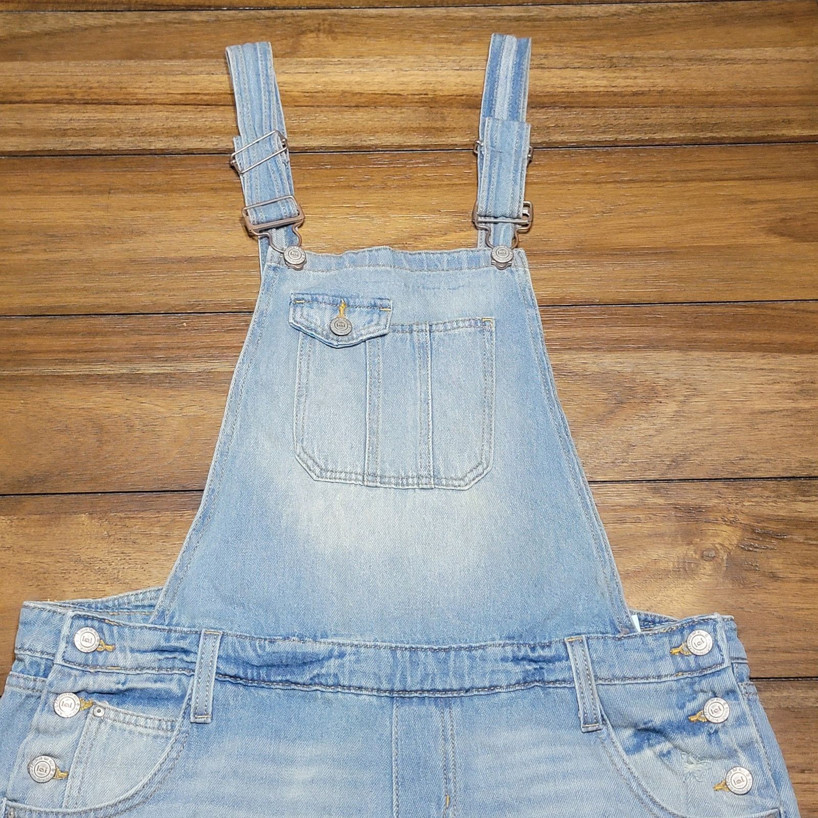 Other l.e.i. Junior Denim Shorts Overalls - Size Junior Large Size 38" / US 16 / IT 52 - 2 Thumbnail