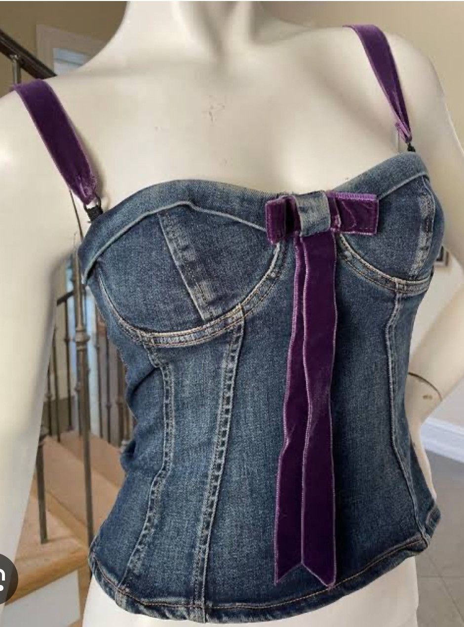 Dolce & Gabbana Y2K Denim Corset Size XS / US 0-2 / IT 36-38 - 3 Thumbnail