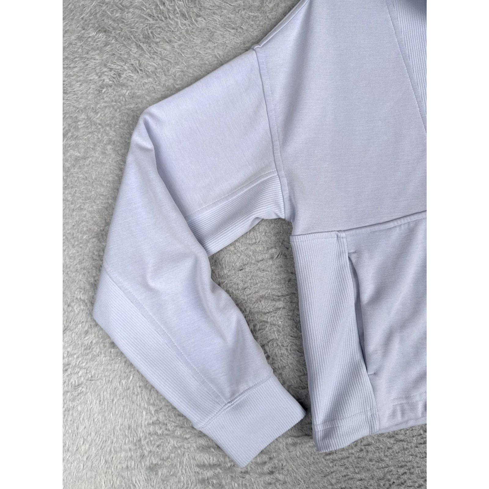 Athleta Athleta Sweater Women S Purple Crop 1/4 Zip Mock Neck Pockets Athleisure Size S / US 4 / IT 40 - 3 Thumbnail