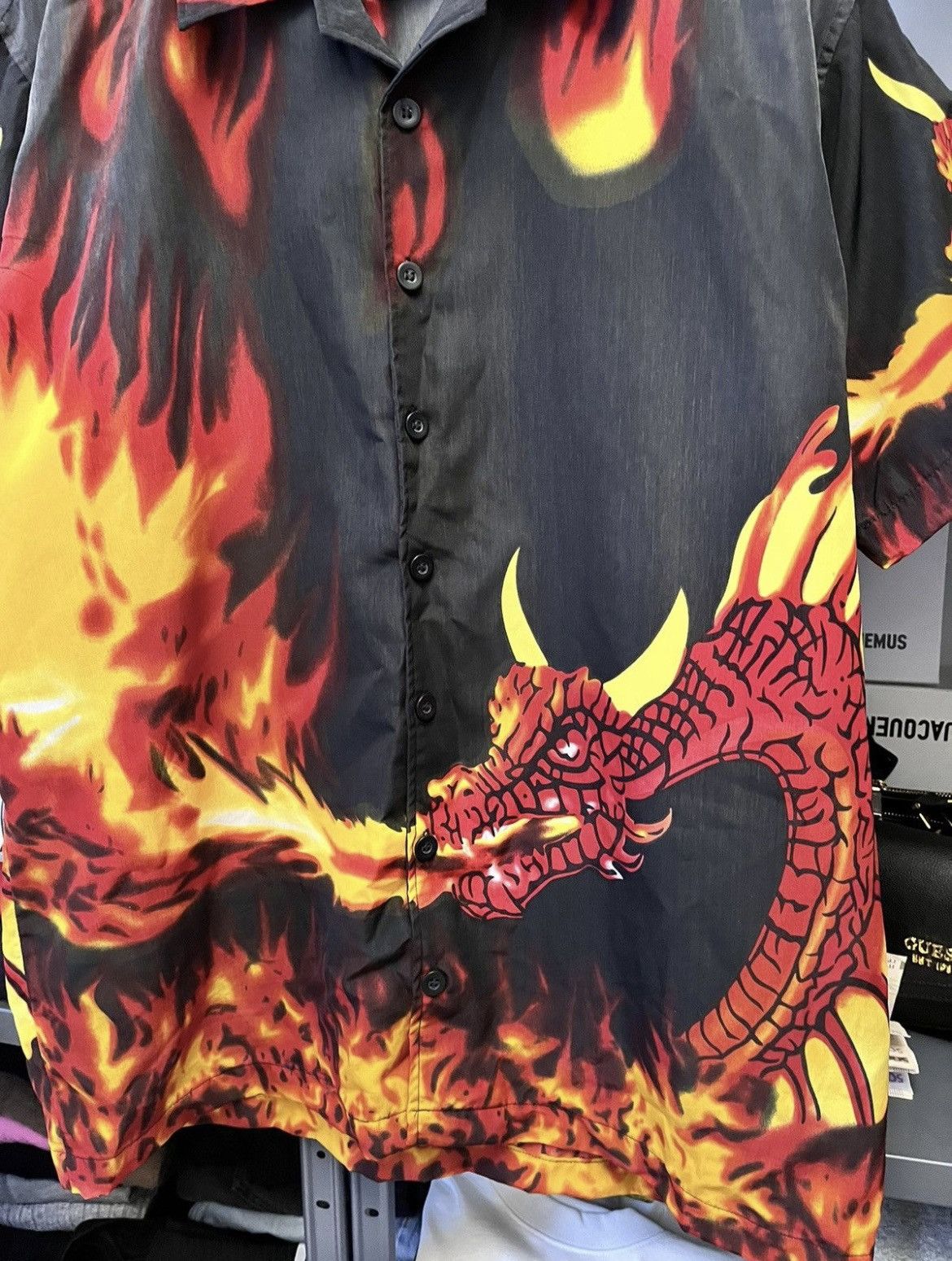Japanese Brand Vintage Japanese Y2k Dragon Flame Shirt Size US L / EU 52-54 / 3 - 2 Thumbnail