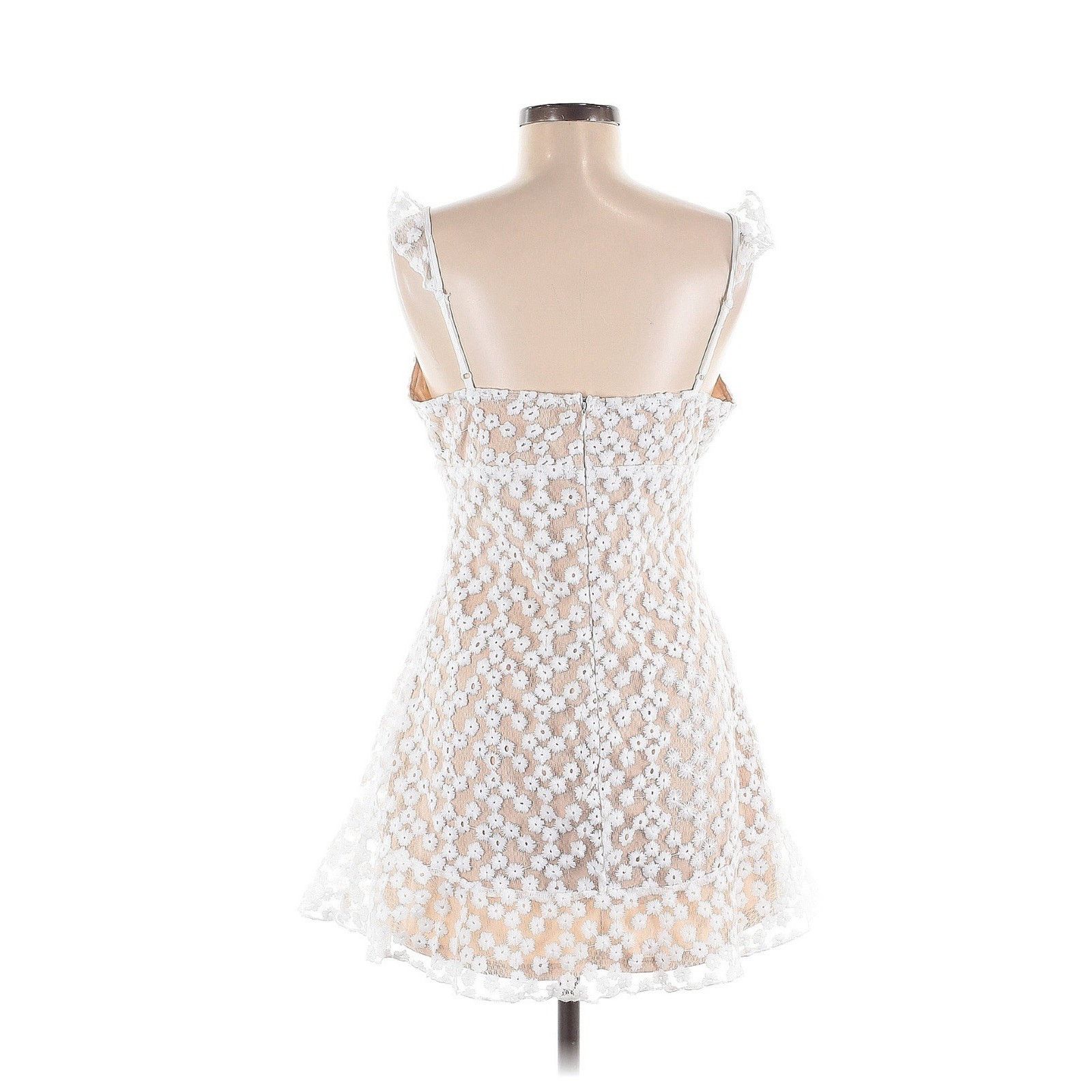 Designer Just Me White Lace Babydoll Dress Mini Bridal M Size M / US 6-8 / IT 42-44 - 4 Thumbnail