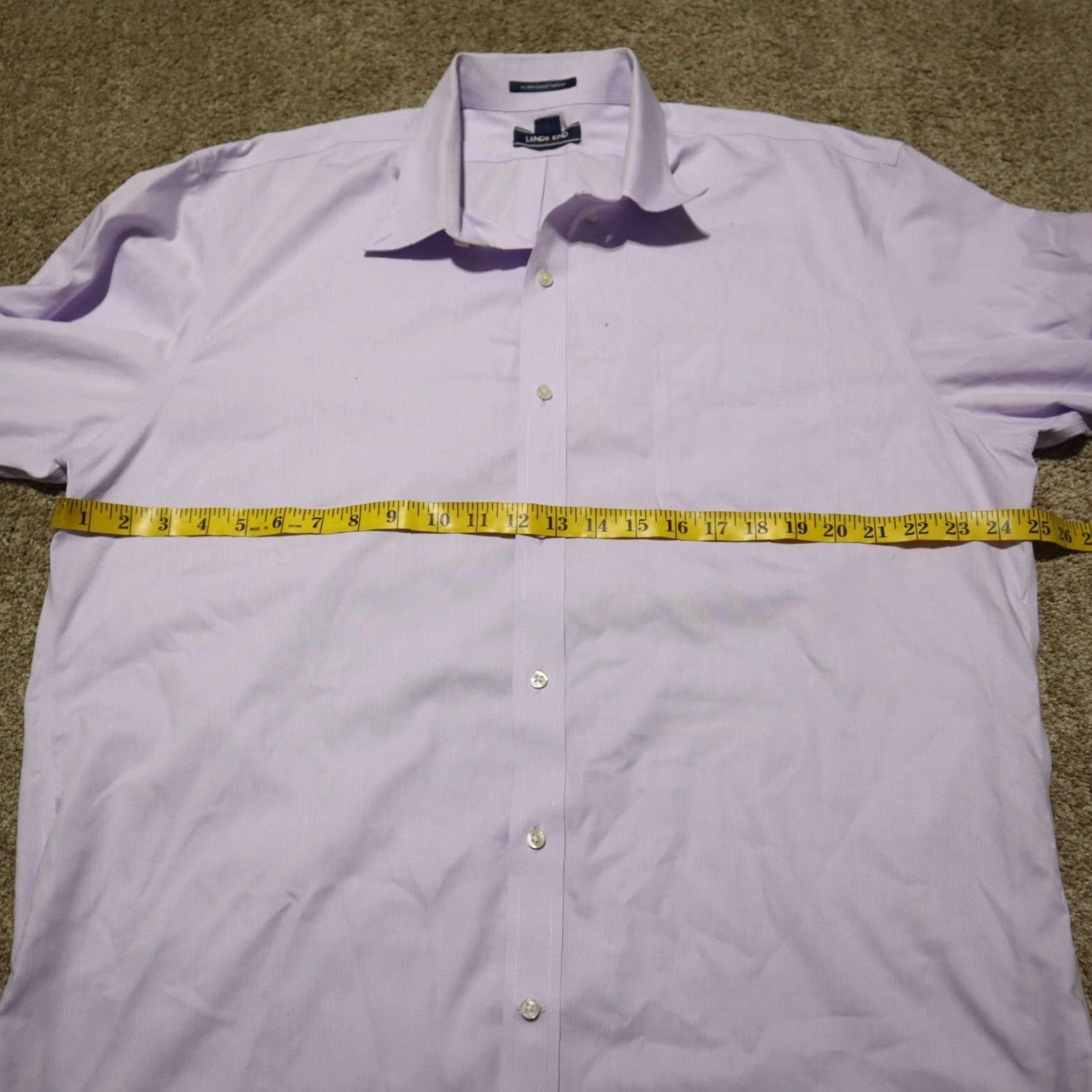 Lands' End Lands' End Shirt Button-Up Long Sleeve Men Purple Plaid 17.5 34 Tailored Fit Cotton Size US XL / EU 56 / 4 - 5 Thumbnail