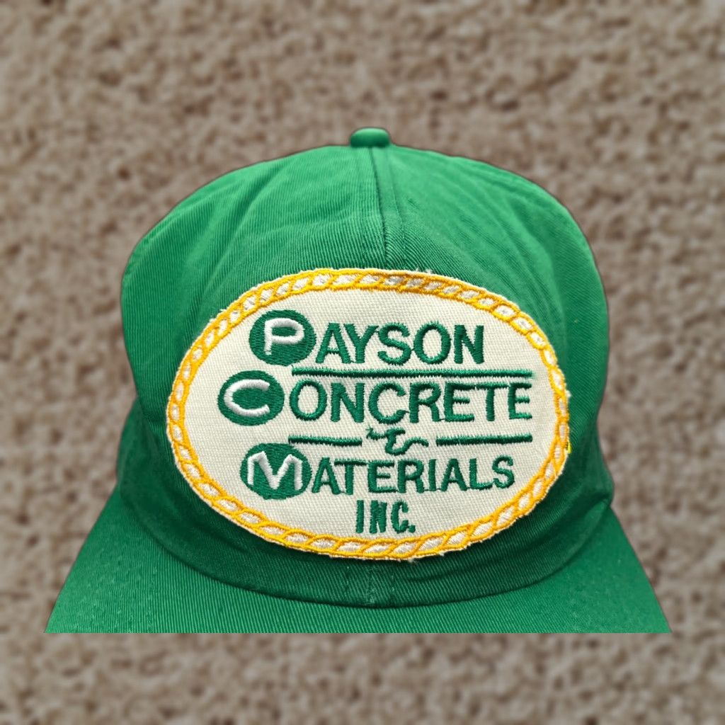 Vintage Payson Concrete Materials Inc Hat Cap Snap Back Adult One Size Green Cotton Size ONE SIZE - 1 Thumbnail