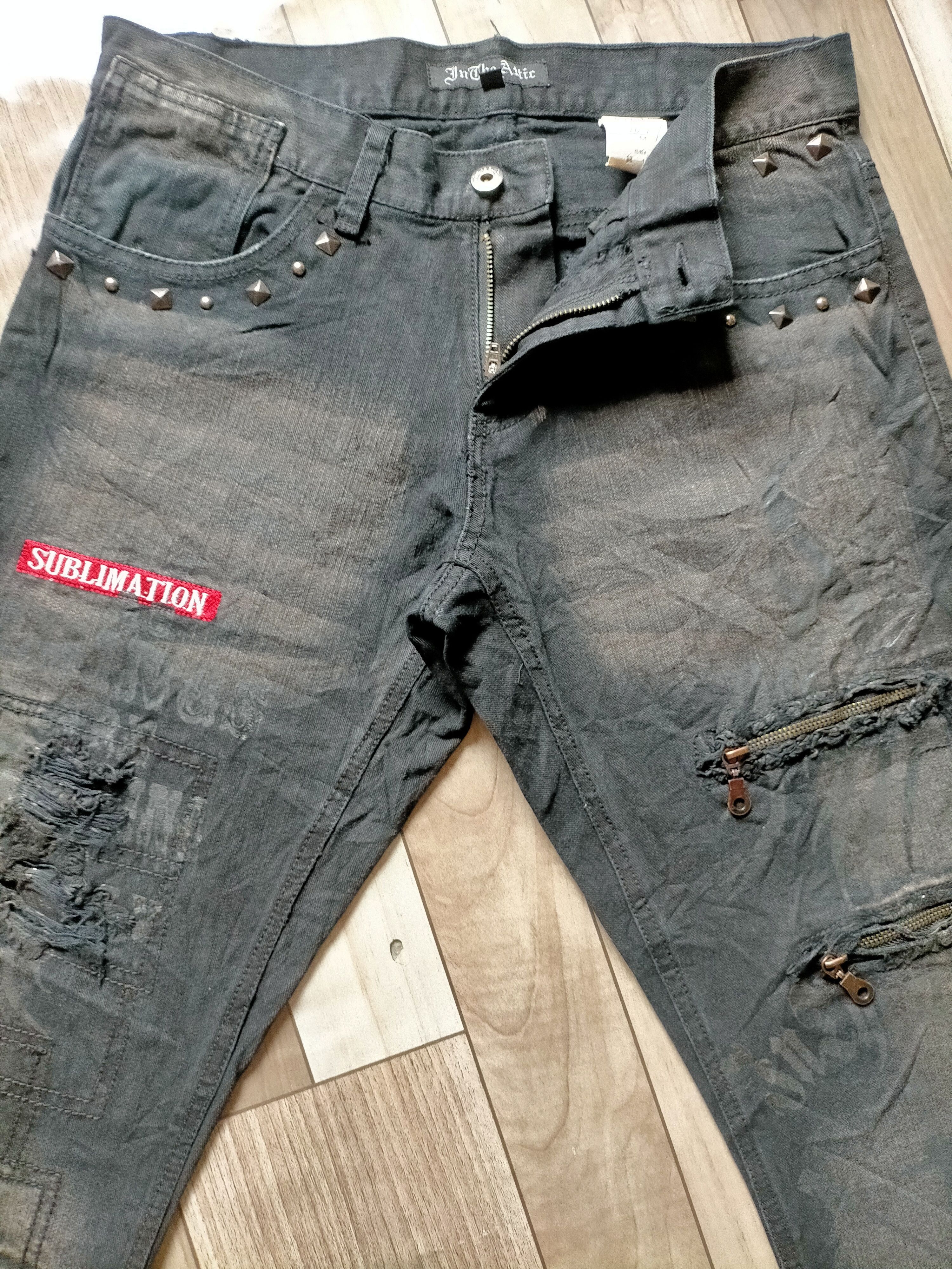 If Six Was Nine Flare Jeans In the Attic Patchwork Stude Punk Boot cut Size US 30 / EU 46 - 6 Thumbnail