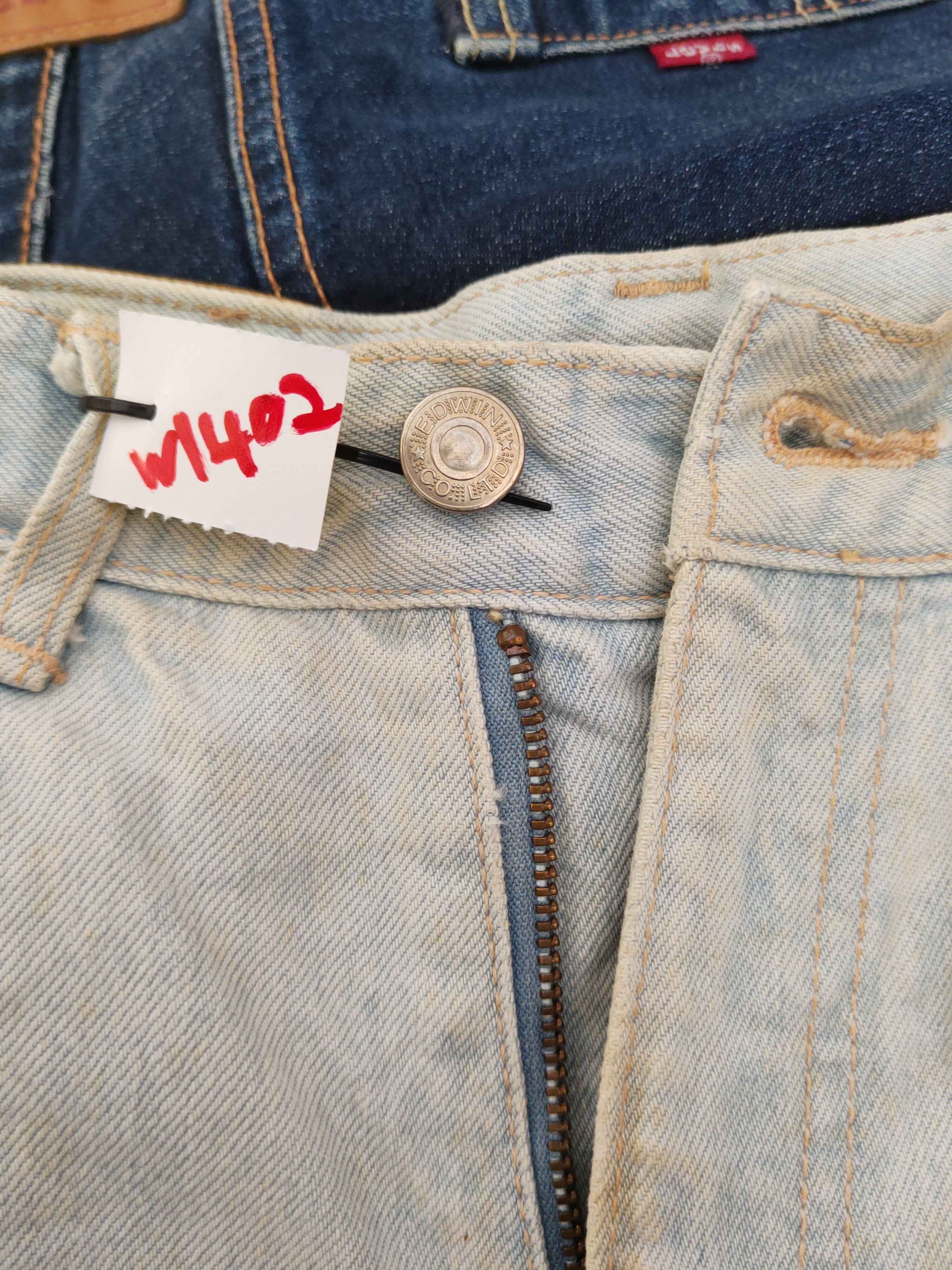 Edwin Edwin Light Blue Distressed Ripped Jeans #W1402 Size US 27 - 18 Thumbnail
