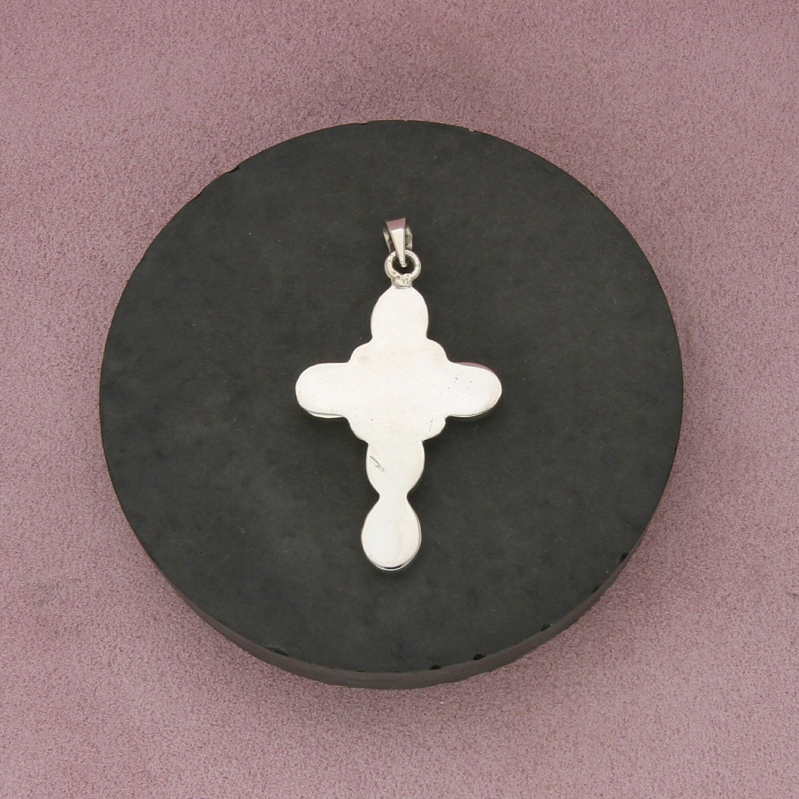 Sterling Silver taxco mexico sterling silver vintage onyx cross pendant Size ONE SIZE - 2 Thumbnail