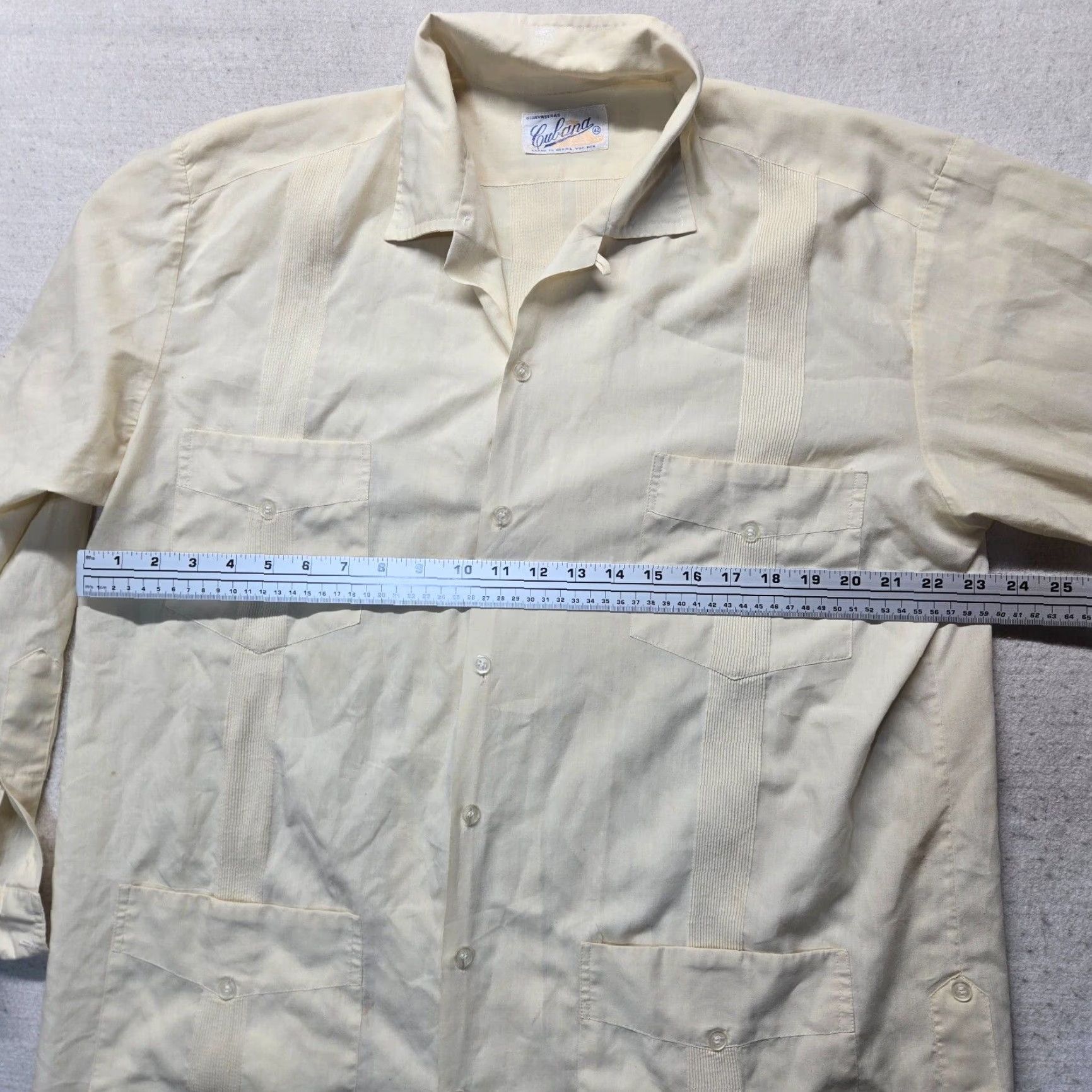Vintage VINTAGE Cubana Shirt Mens Adult 42 Beige Tan Long Sleeve Button-Up Size US XL / EU 56 / 4 - 4 Thumbnail