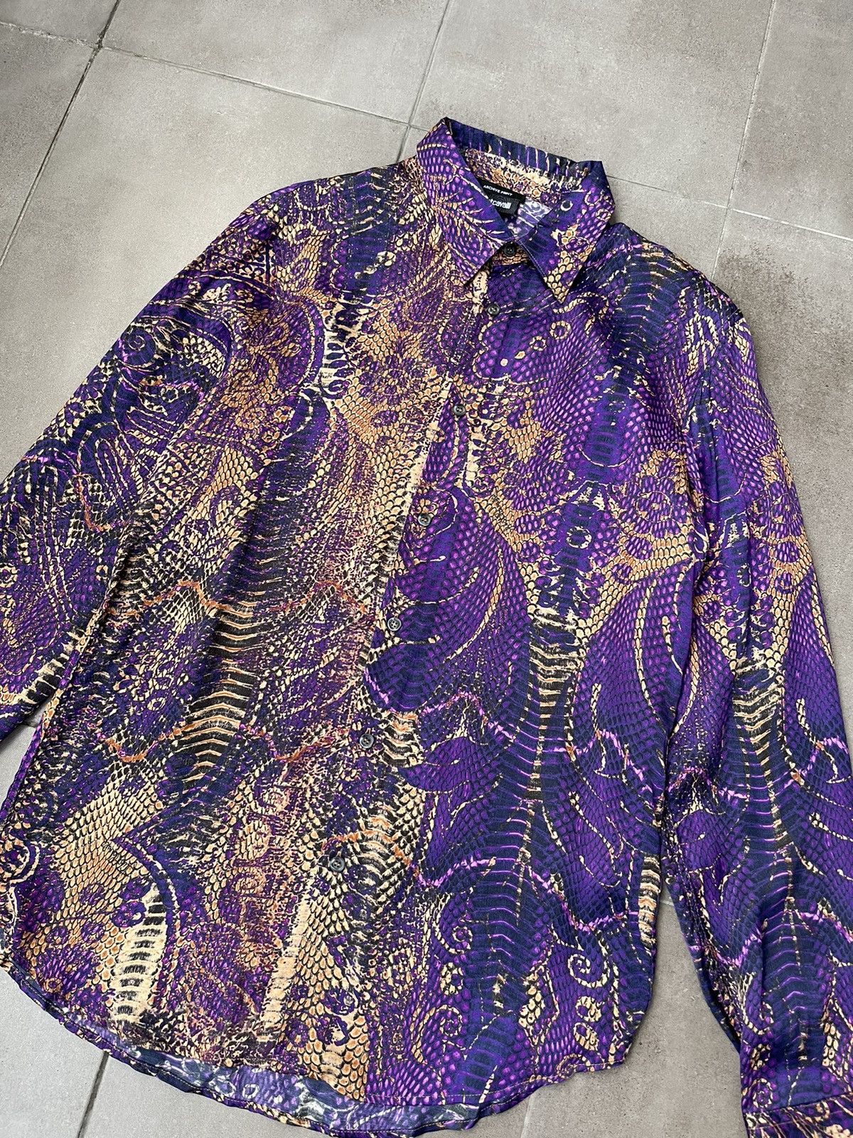Just Cavalli !DS! FW22 Just Cavalli Animal Print Purple Pattern Shirt Size M / US 6-8 / IT 42-44 - 10 Thumbnail
