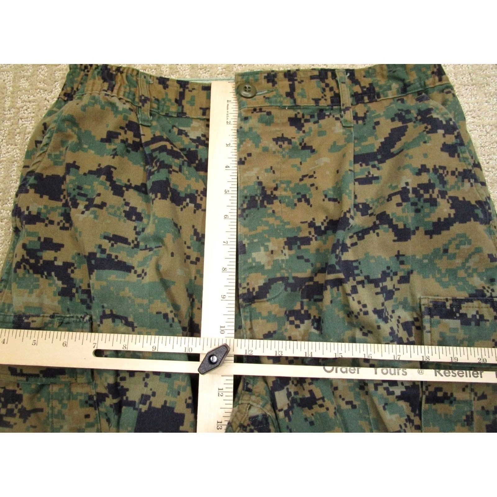 American Apparel US Military Cargo Pants Men 32x34 Green Camouflage Woodland Canvas Cotton Nylon Pockets Jeans/Workwear Size US 32 / EU 48 - 6 Thumbnail