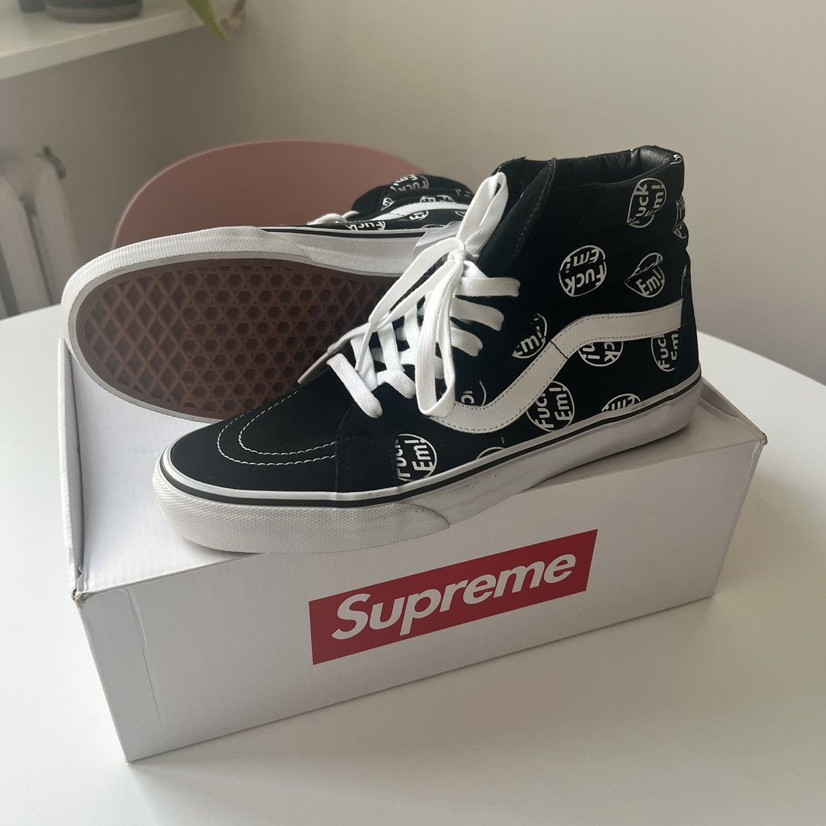 Supreme × Vans Supreme Vans Sk8-Hi Fuck’Em US10.5 Black Size US 10.5 / EU 43-44 - 5 Thumbnail