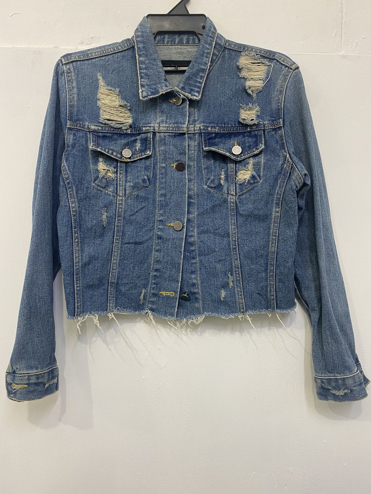 Japanese Brand × Vintage Button up denim rock punk distress crop tank design Size ONE SIZE - 1 Thumbnail