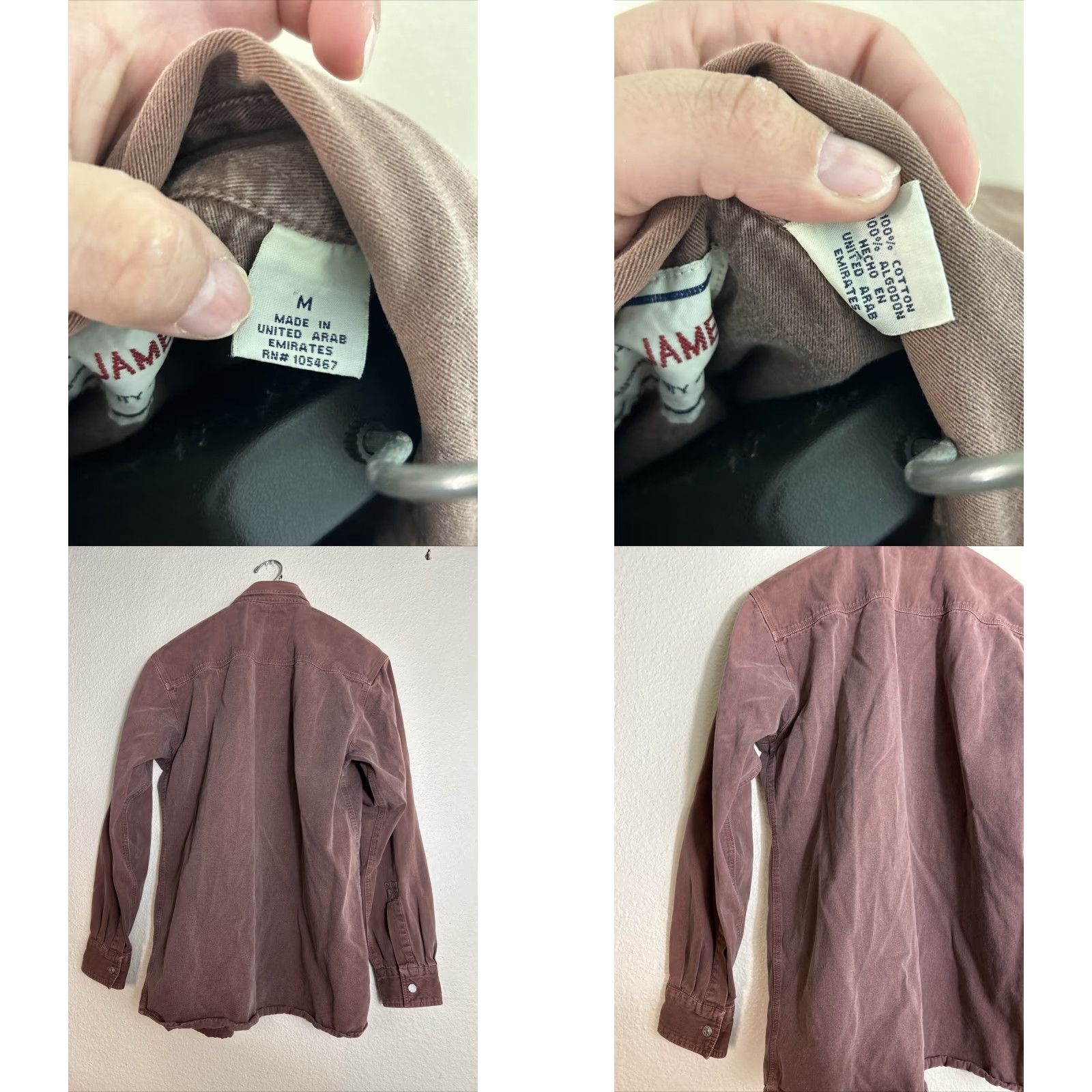 Cody James Cody James Mens Button-Up Shirt Long Sleeve Brown Metal Buttons M Size US M / EU 48-50 / 2 - 8 Thumbnail