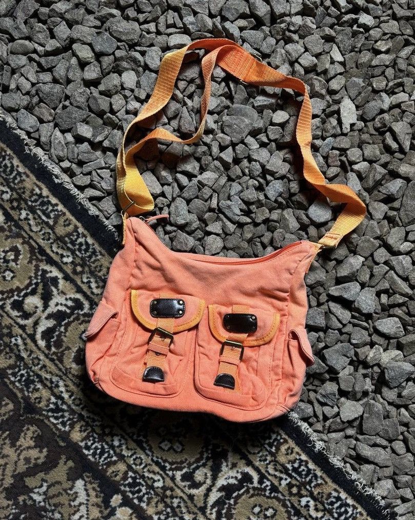 Archival Clothing x Diesel Y2K Diesel Vibe Vintage Distressed Archive Sling Bag in Orange, Men's