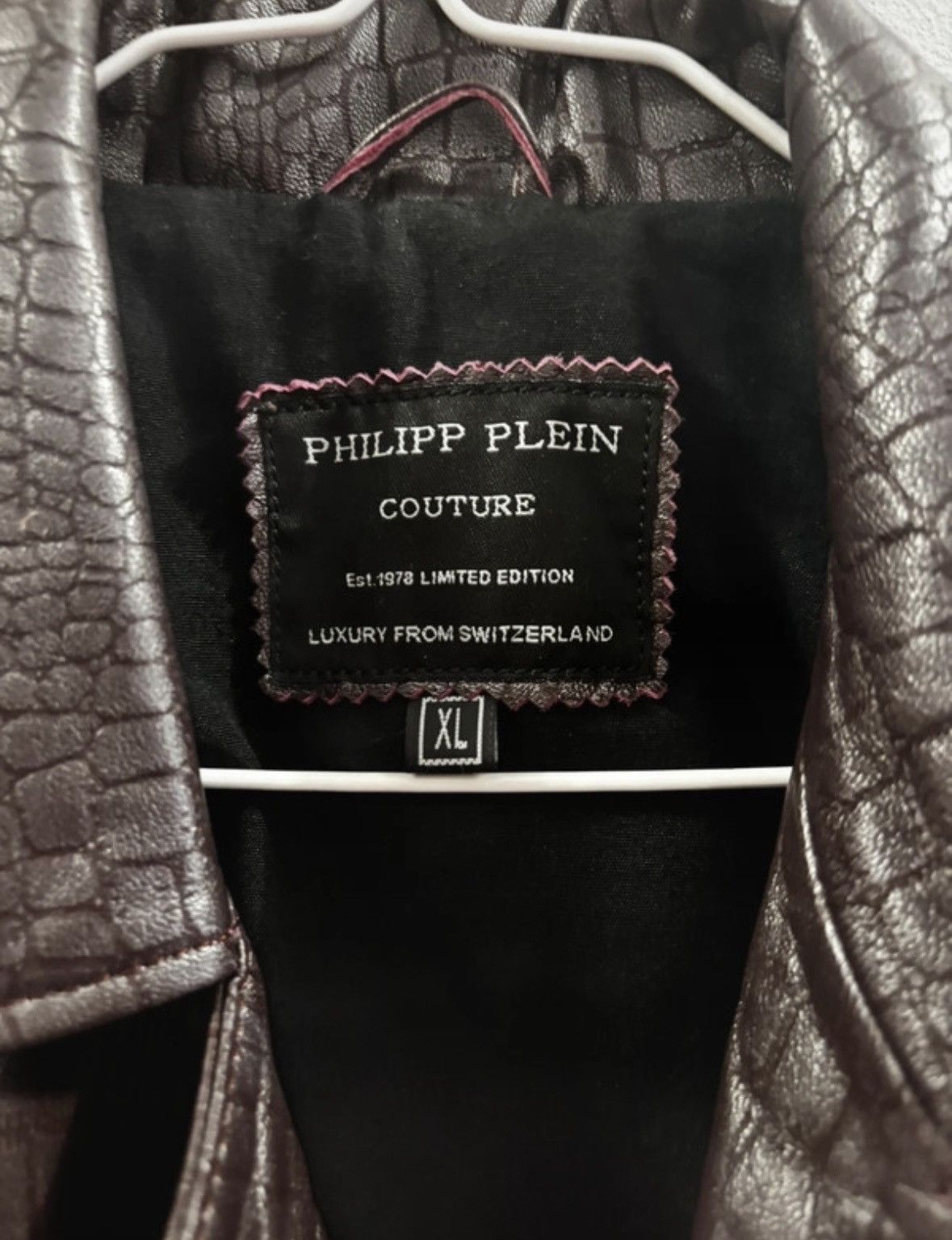Philipp Plein Philipp Plein crocodile-embossed leather moto jacket Size XL / US 12-14 / IT 48-50 - 2 Thumbnail