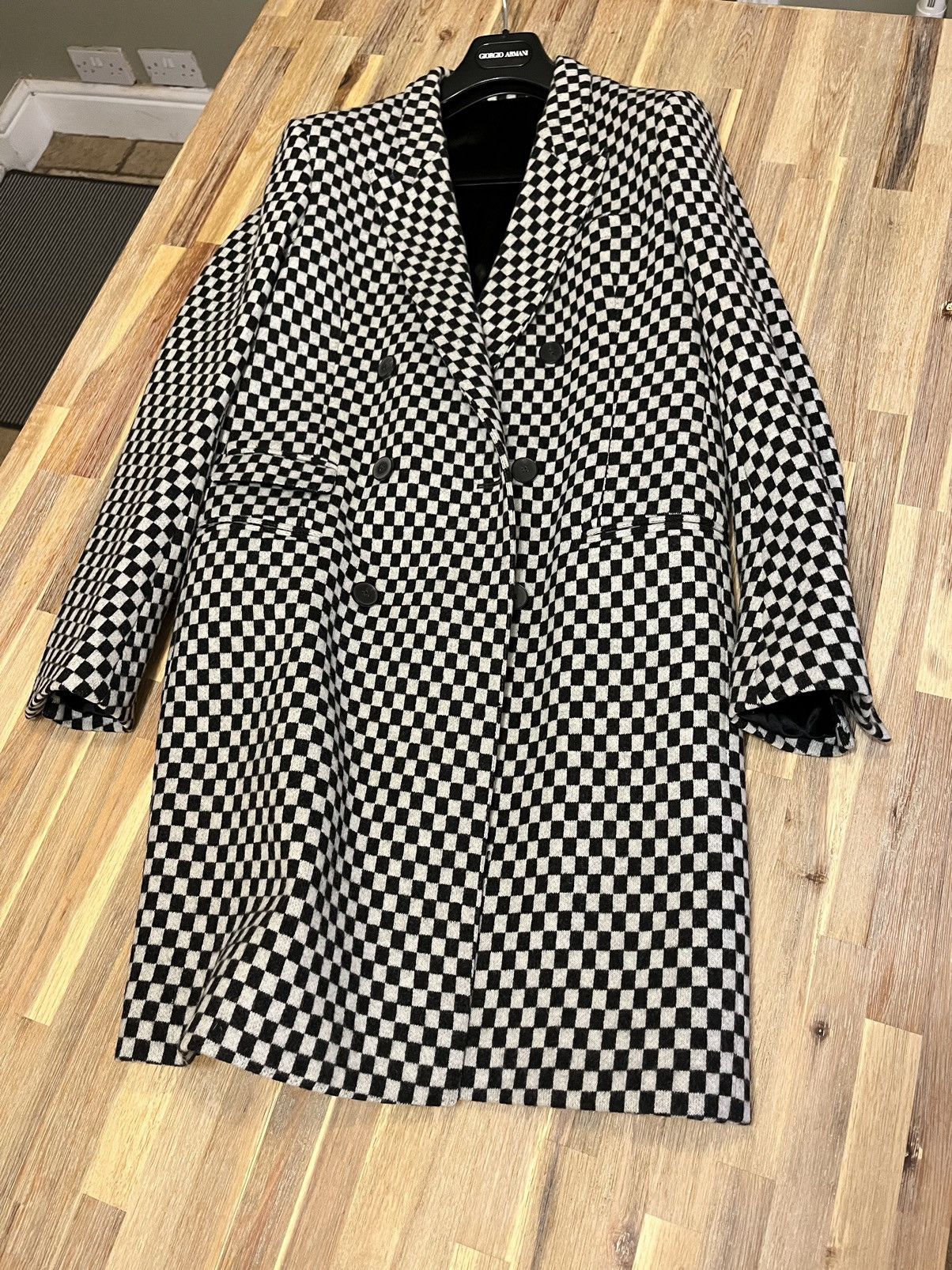 Haider Ackermann Fall 2015 WFS/Unisex Checkerboard Overcoat Size US S / EU 44-46 / 1 - 6 Thumbnail