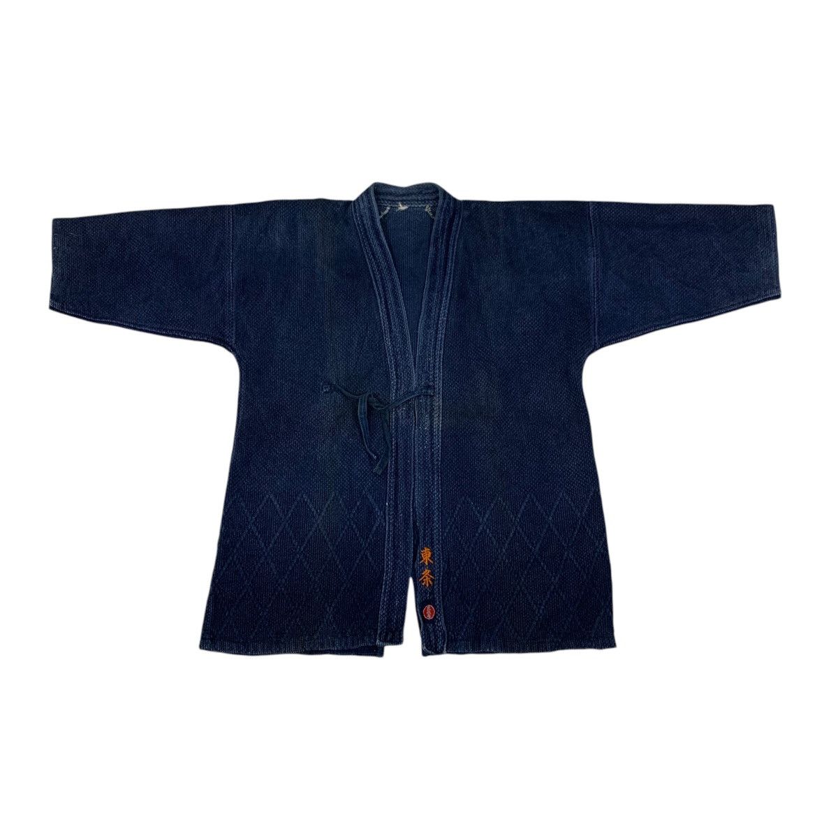 Vintage 90's Blue Indigo Sashiko Thick Weave Kimono Jacket 2767-C125 Size US M / EU 48-50 / 2 - 15 Thumbnail