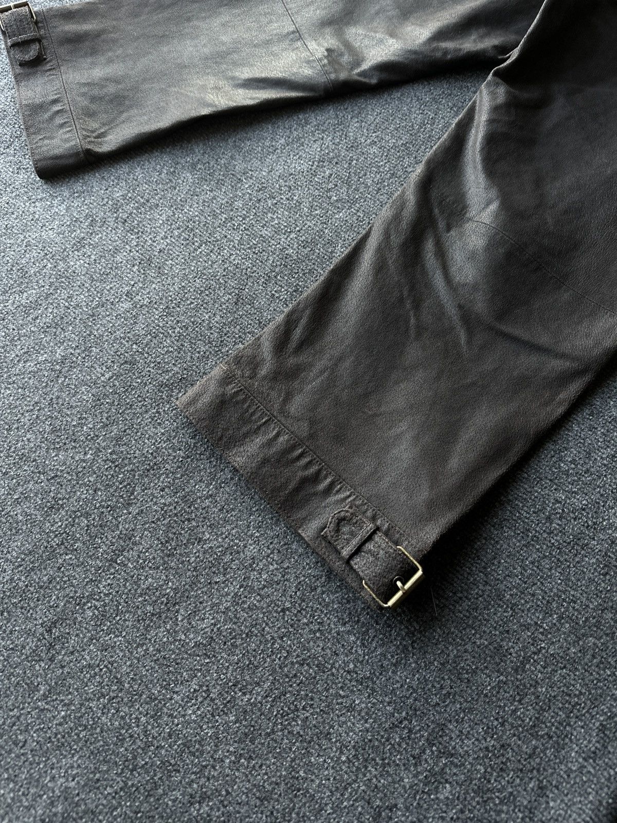 Leather 🚨Vintage leather pants motorcycles dark brown LUXURY Y2K Size 29" - 12 Thumbnail