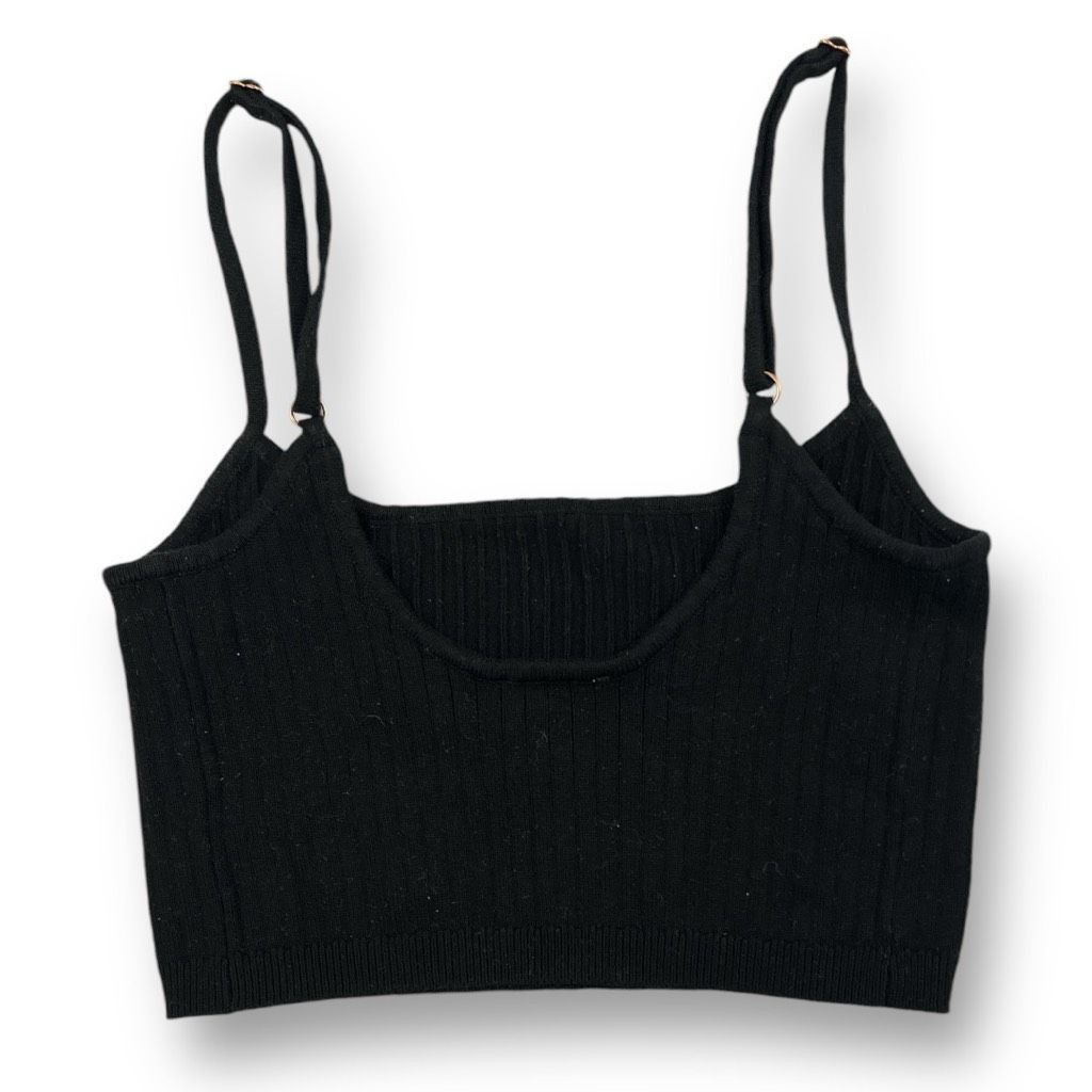 Free People Free People Ribbed Knit Black Cropped Top Size Extra Small Size XS / US 0-2 / IT 36-38 - 3 Thumbnail