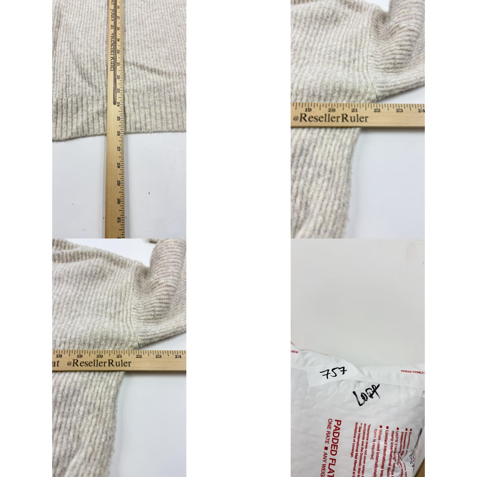 Lou & Grey Lou & Grey Sweater Hoodie Womens Small Beige Pullover V-Neck Rib Knit Knitwear Long Sleeve Hooded Cozy Size S / US 4 / IT 40 - 8 Thumbnail