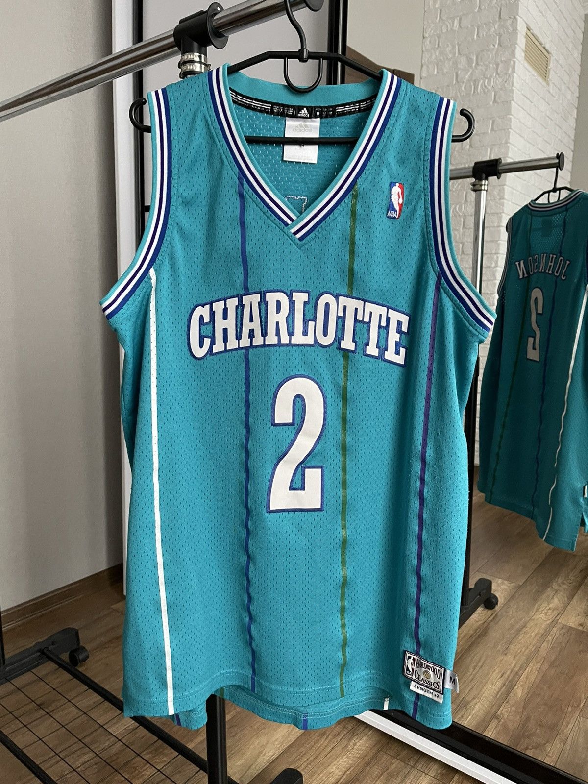 NBA Charlotte Hornets Adidas Johnson Vintage NBA Jersey Size US M / EU 48-50 / 2 - 1 Thumbnail