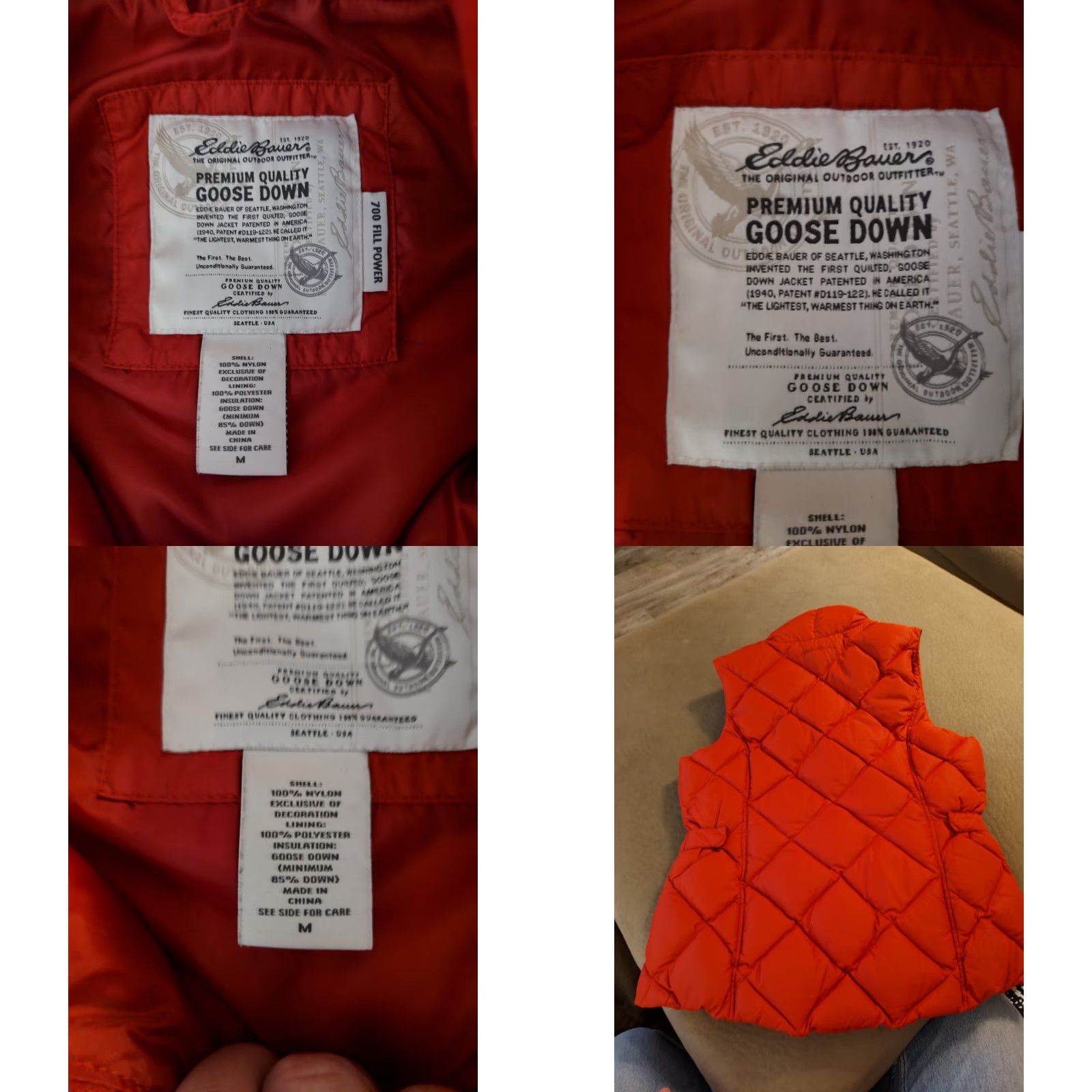 Eddie Bauer Eddie Bauer Puffer Vest M Red Quilted Full Zip EB 700 FP Premium Quality Women Size M / US 6-8 / IT 42-44 - 8 Thumbnail