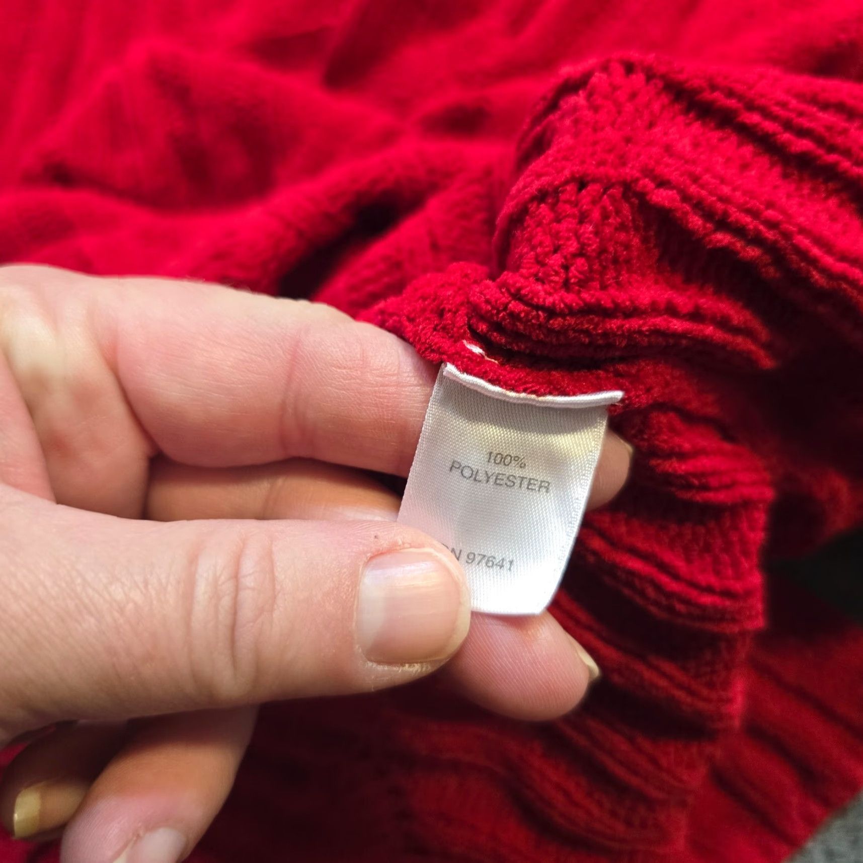 J. Jill J Jill Sweater Womens Large Tall Red Chenille Cable Knit Long Sleeve Casual Pullover Size L / US 10 / IT 46 - 7 Thumbnail
