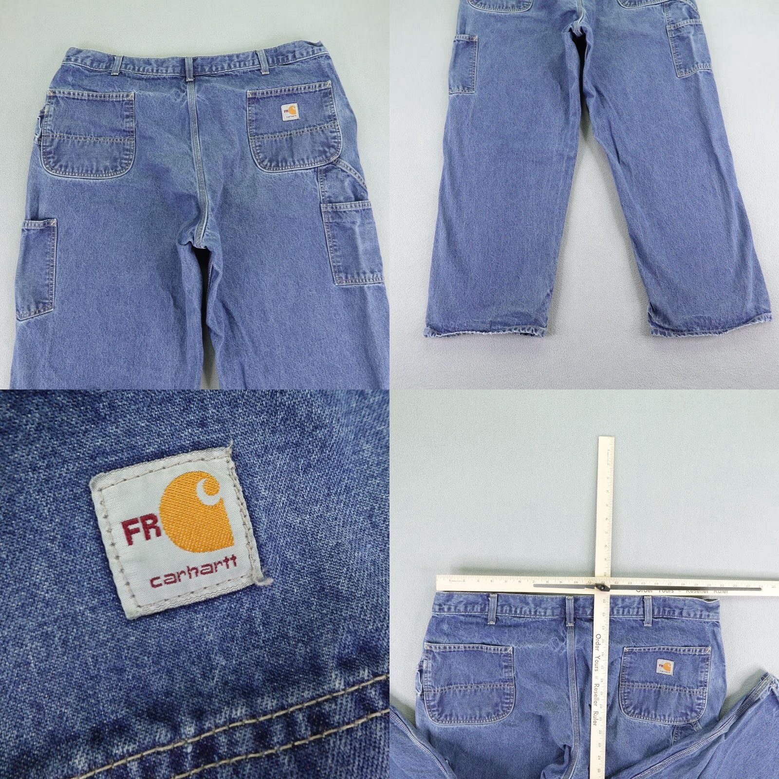 Carhartt VINTAGE Carhartt Jeans Mens 44x30 Blue Denim FR Flame Resistant Carpenter Regular Fit Size US 42 / EU 58 - 8 Thumbnail