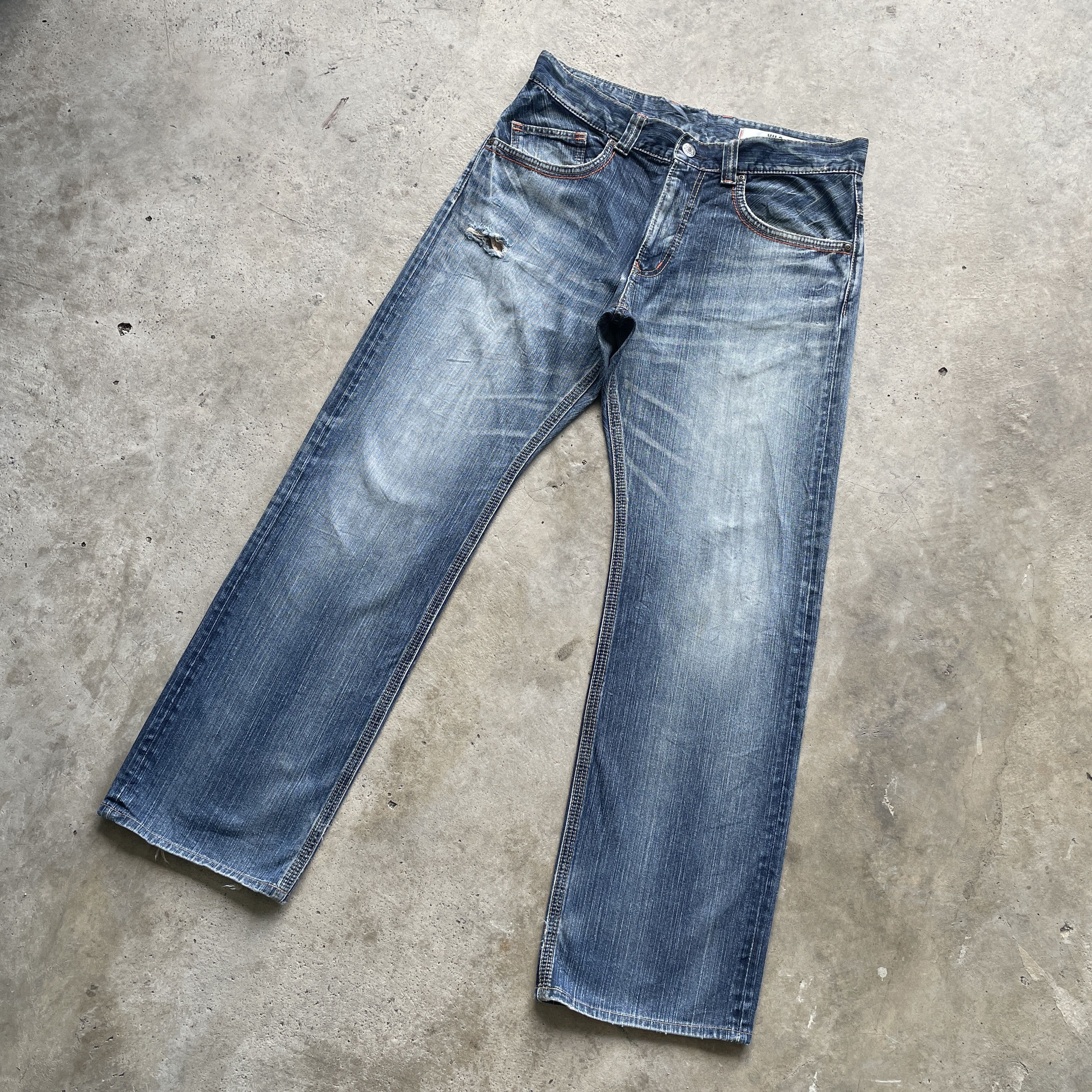 Edwin × Japanese Brand VINTAGE EDWIN XV-S DISTRESSED FADED BAGGY JEANS PANTS W35 Size US 35 - 1 Thumbnail