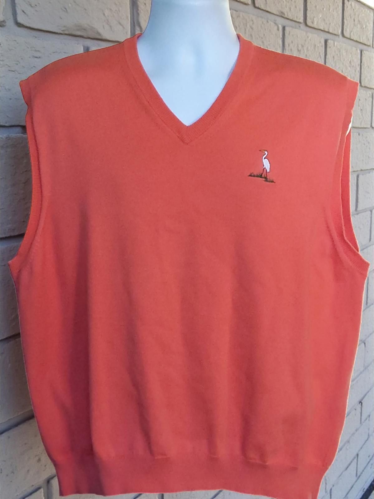 Other Oxford Golf Men's V-Neck Sweater Vest XL Orange Size US XL / EU 56 / 4 - 3 Thumbnail