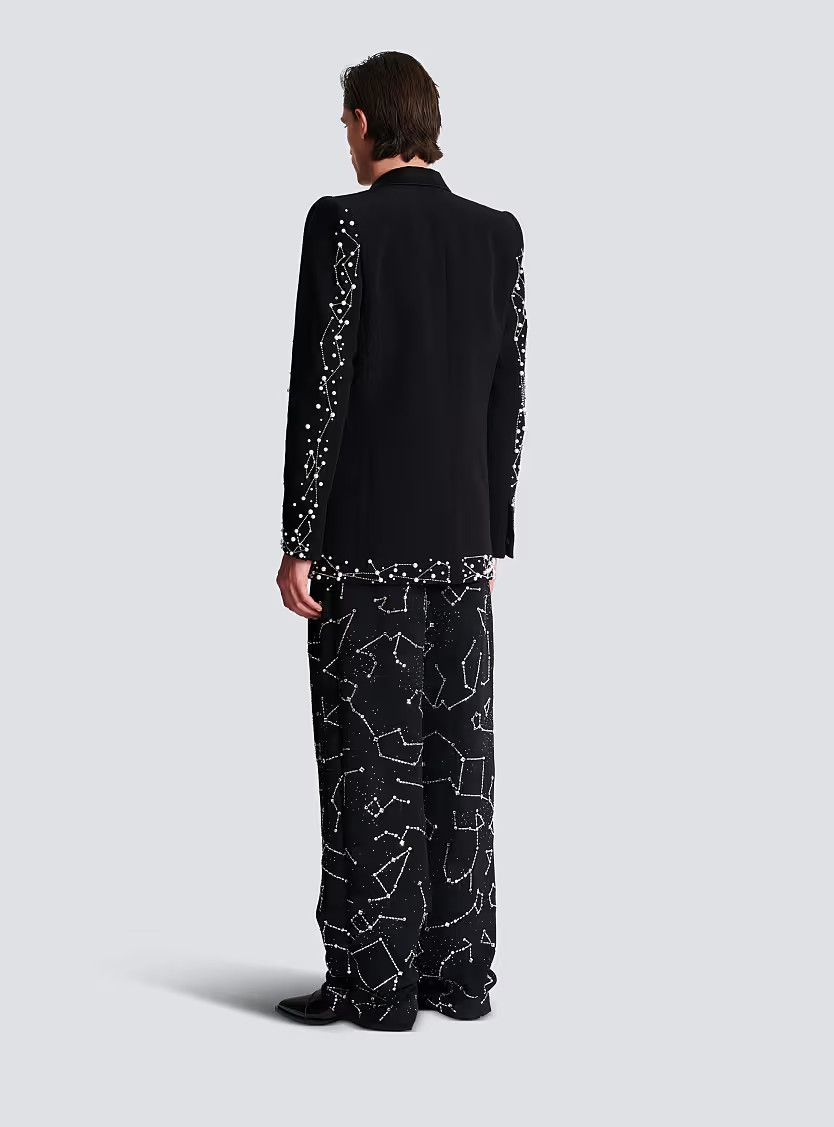 Balmain o1s1wg110126 1 Button Jacket With Embroidery in Black Size US S / EU 44-46 / 1 - 6 Thumbnail