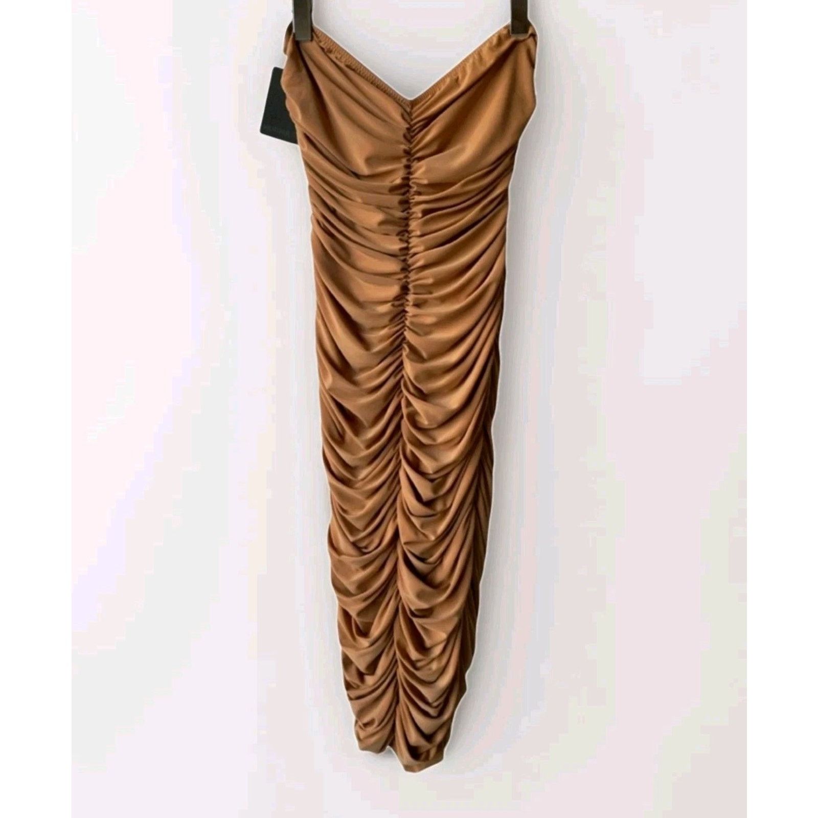 Norma Kamali NORMA KAMALI Mini Dress Slinky To Knee Stretch In Nude S Size S / US 4 / IT 40 - 8 Thumbnail