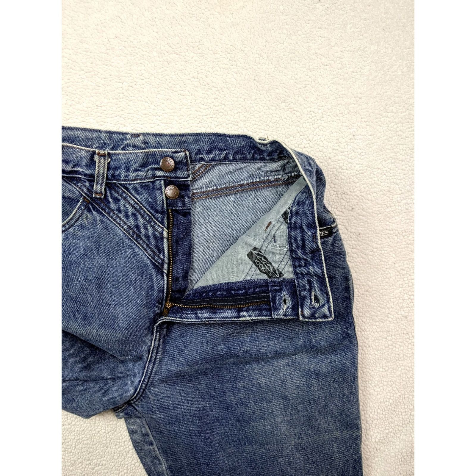 Vintage Vtg Rockies Women Jeans Tall 12T High Rise Tapered Mid Wash Blue Denim Mom Fit Womens Size 27" / US 4 / IT 40 - 2 Thumbnail
